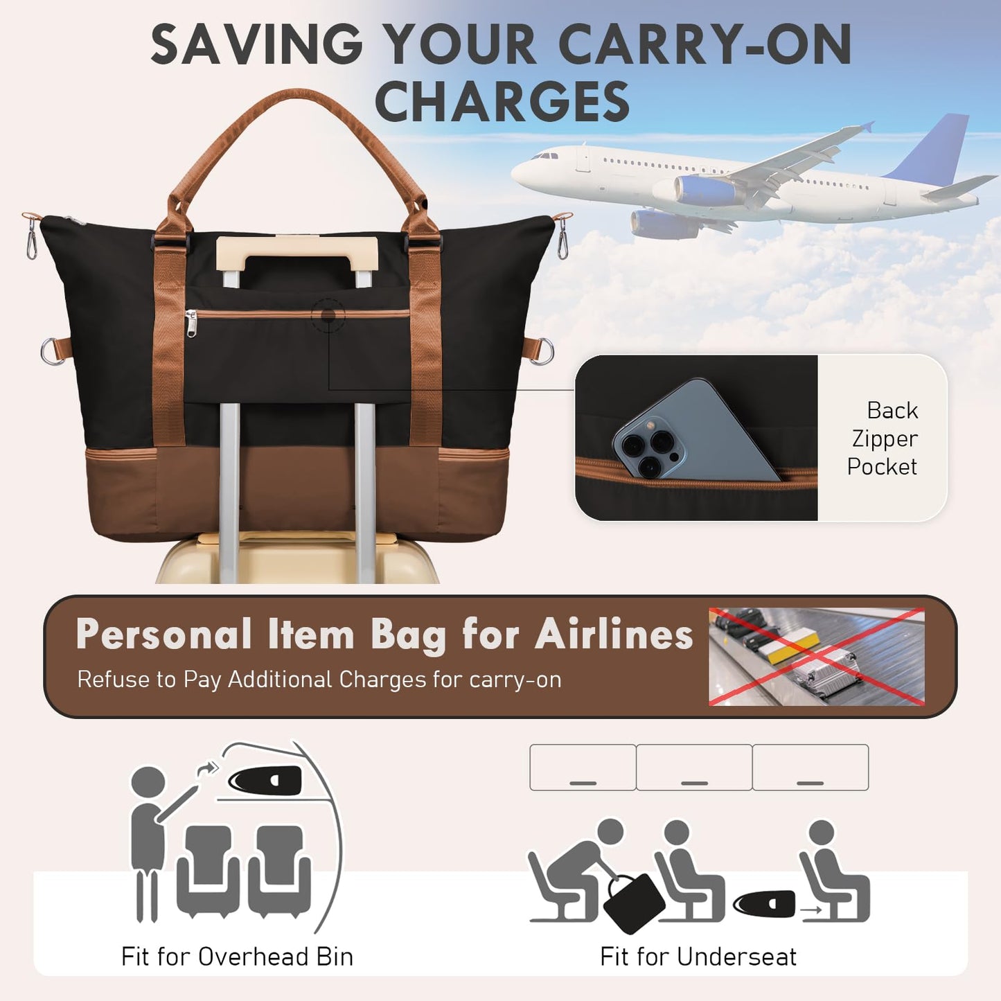 Weekender Duffel Bag with Shoes Compartment