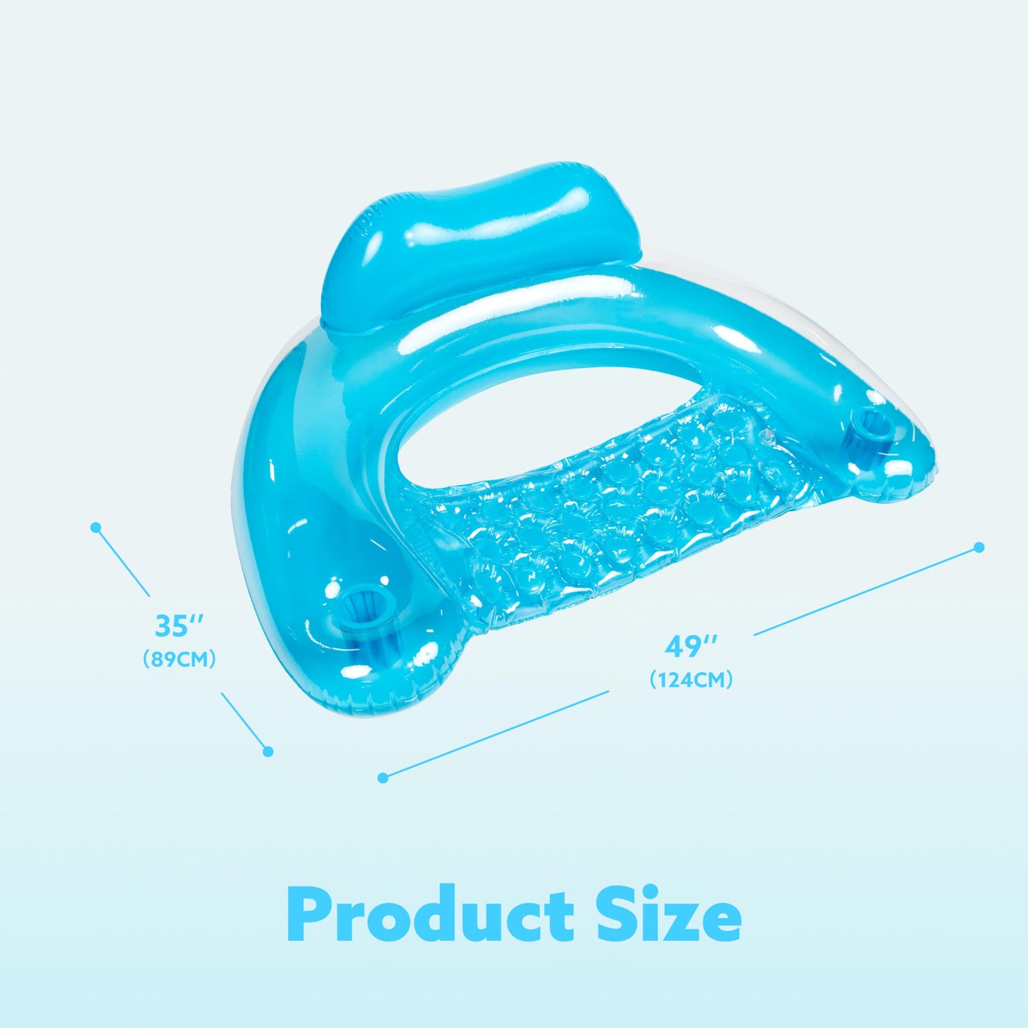 2 Pack Inflatable Pool Chairs with Cup Holders