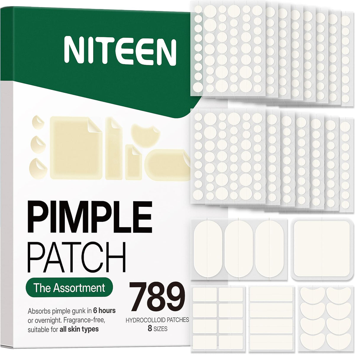 789 Count Hydrocolloid Pimple Patch Variety Pack