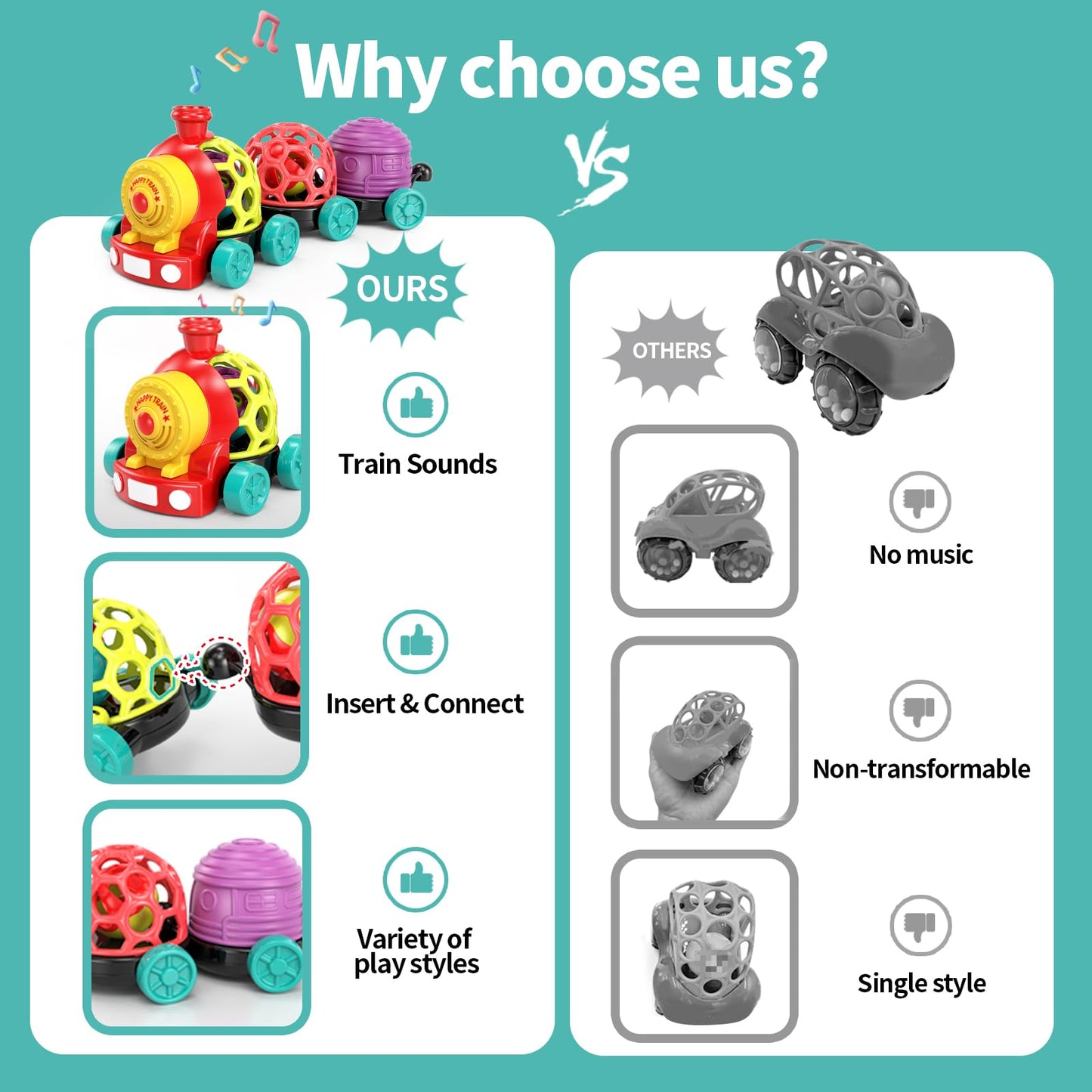 Toddler Train Toy for 1 Year Olds