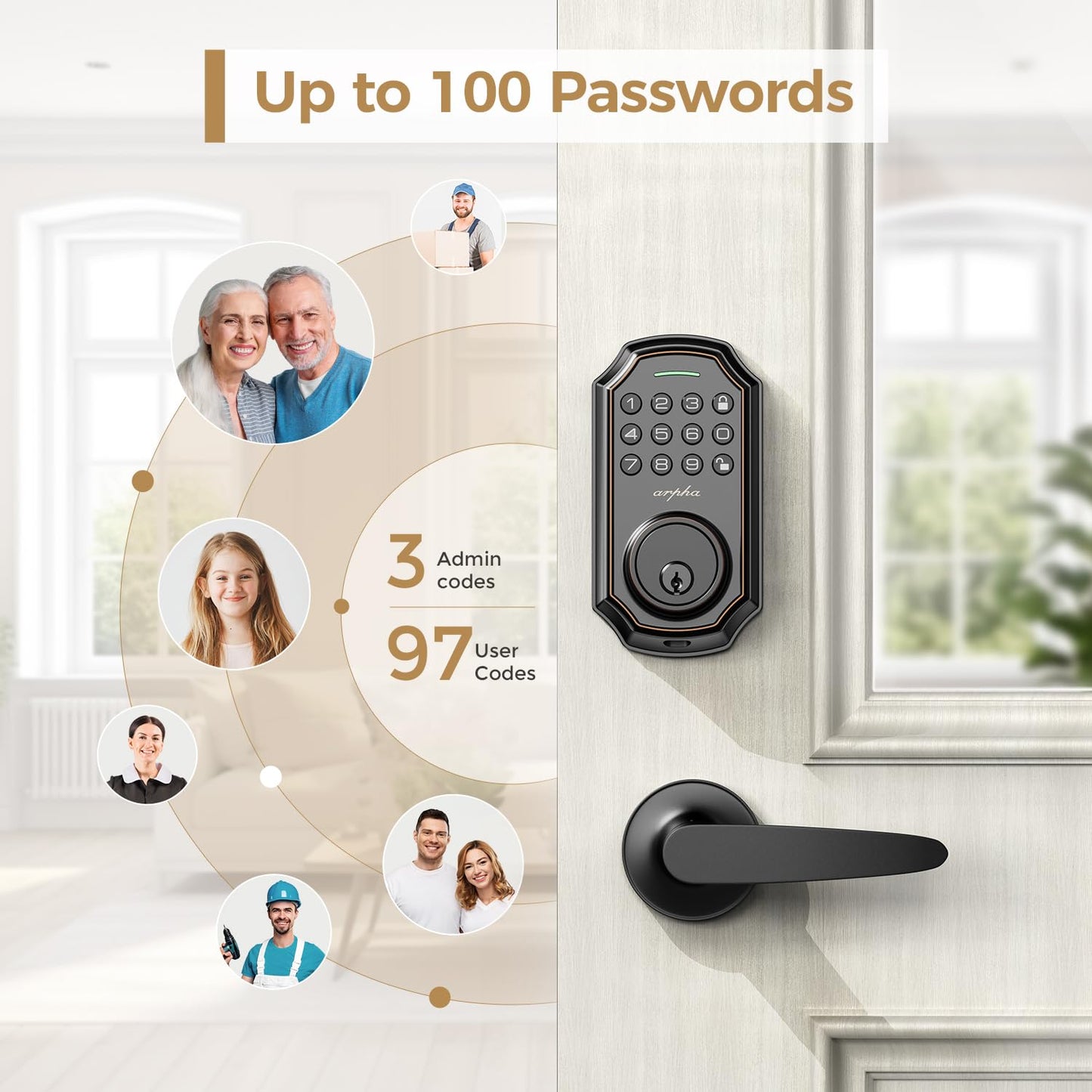 Bluetooth Smart Keyless Entry Door Lock Set