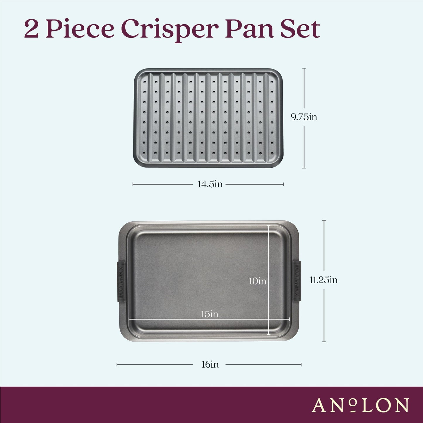 Anolon 2-Piece Steel Crisper Pan Set
