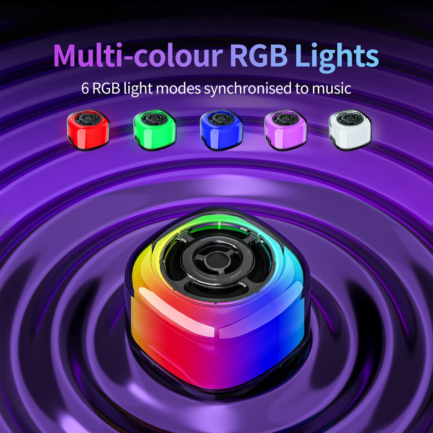 Portable Bluetooth Speaker with RGB Light & HD Sound