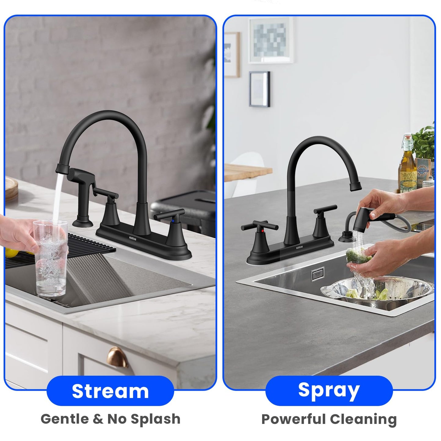 Hurran 2-Handle High Arch Kitchen Faucet