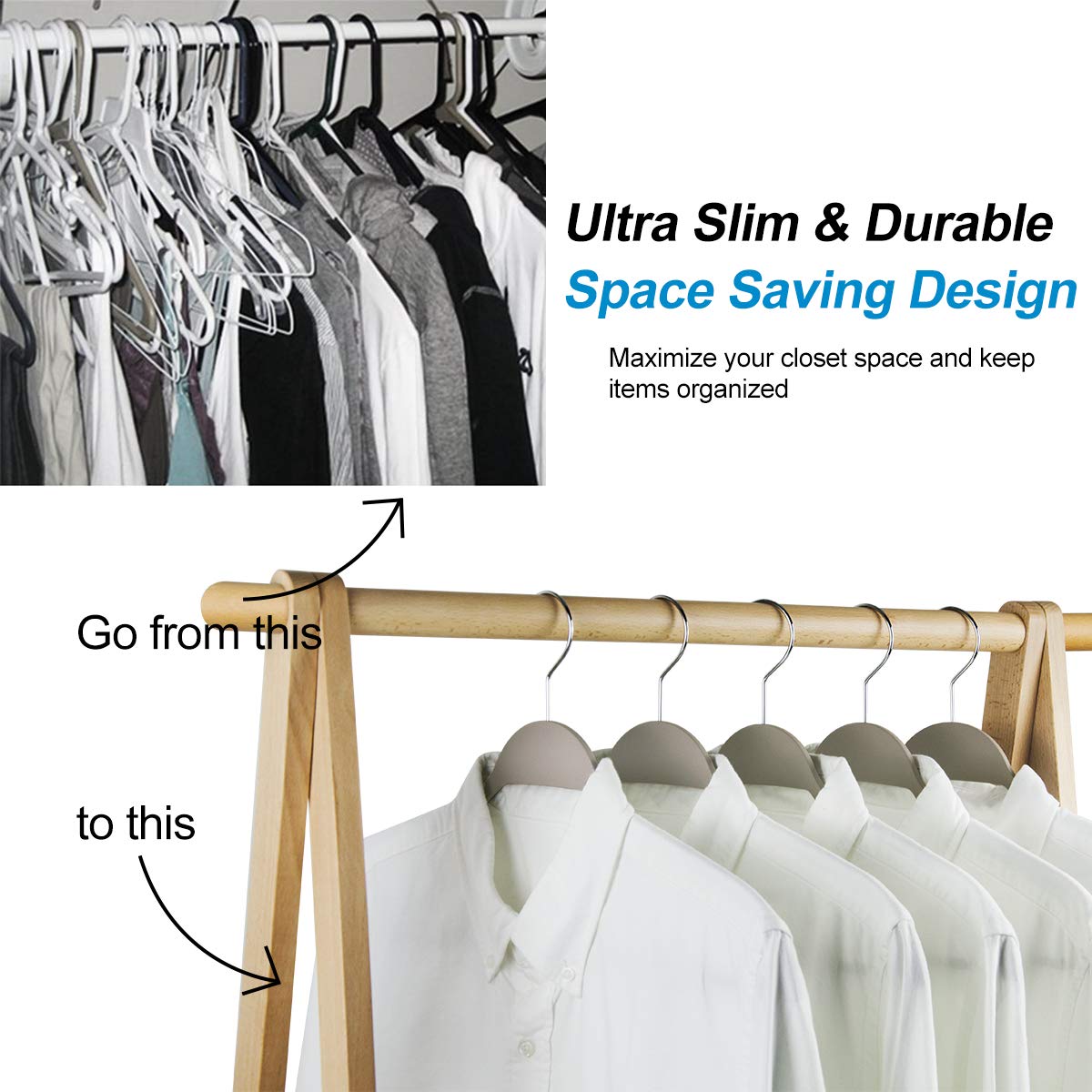 ELONG HOME Non-Slip Plastic Clothes Hangers, 20 Pack