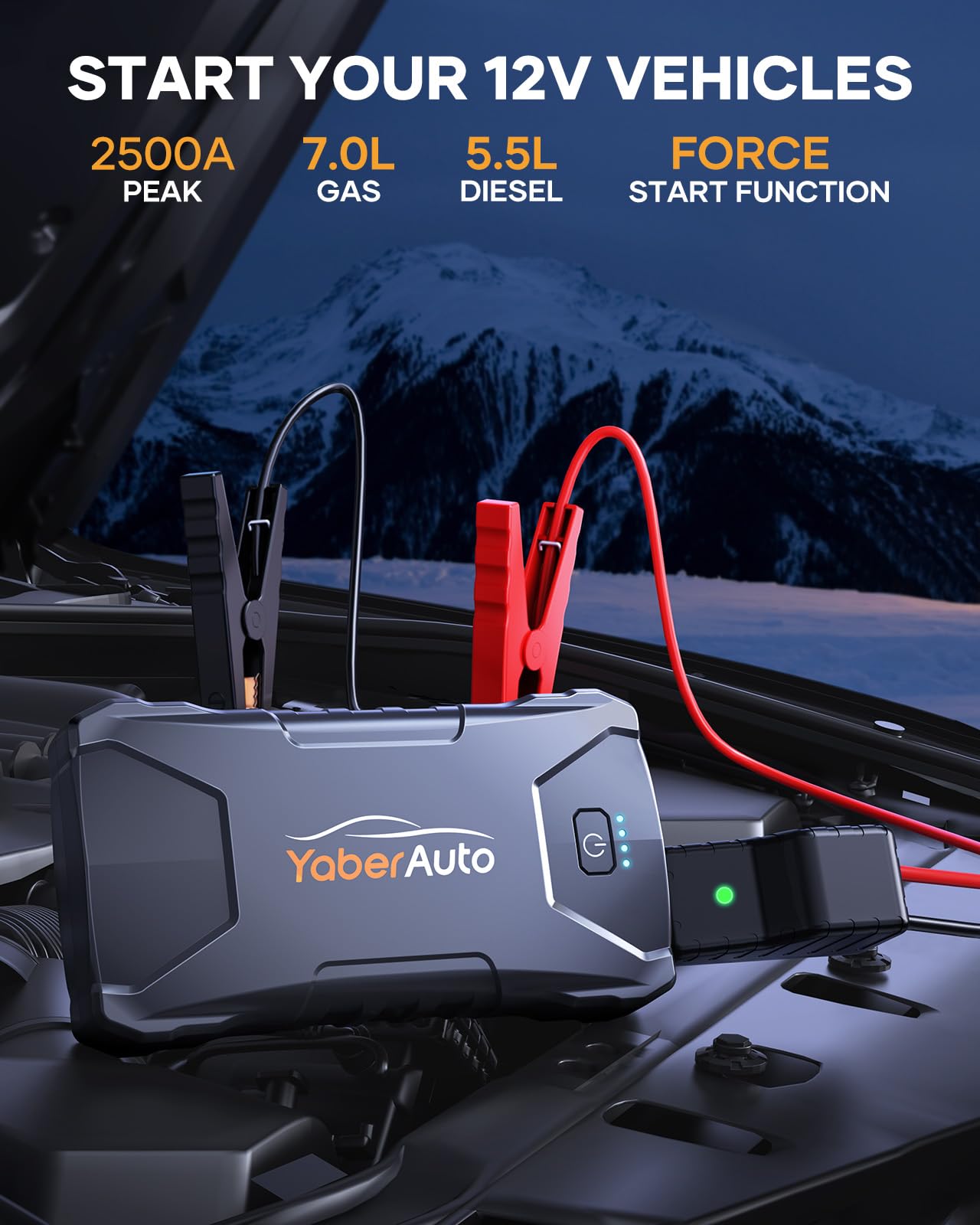 YaberAuto 3000A Portable Car Jump Starter Pack