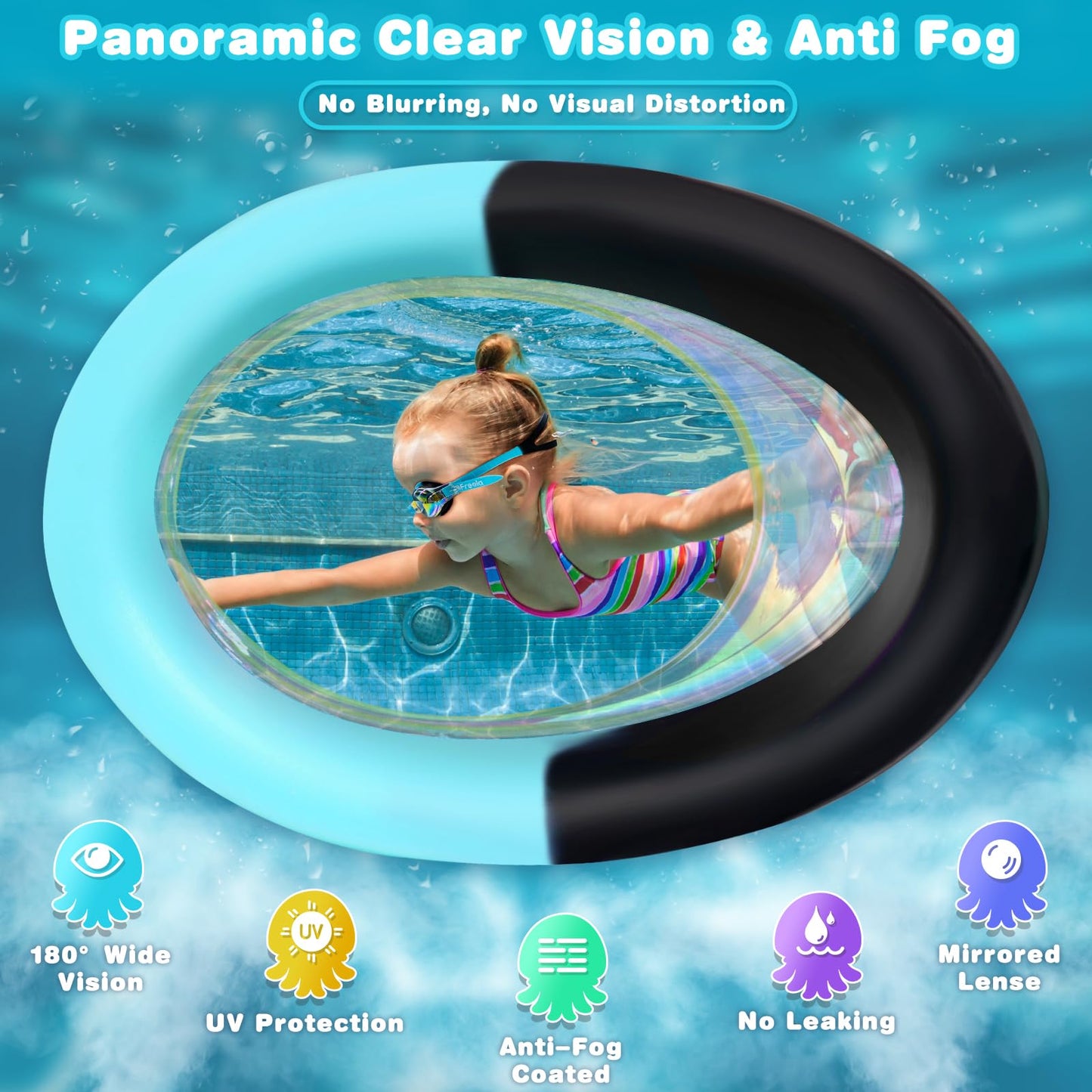 Kids Swim Goggles with Anti-Fog UV Protection