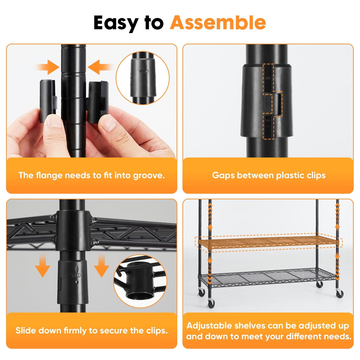 Heavy Duty Adjustable Clothes Rack with Wheels