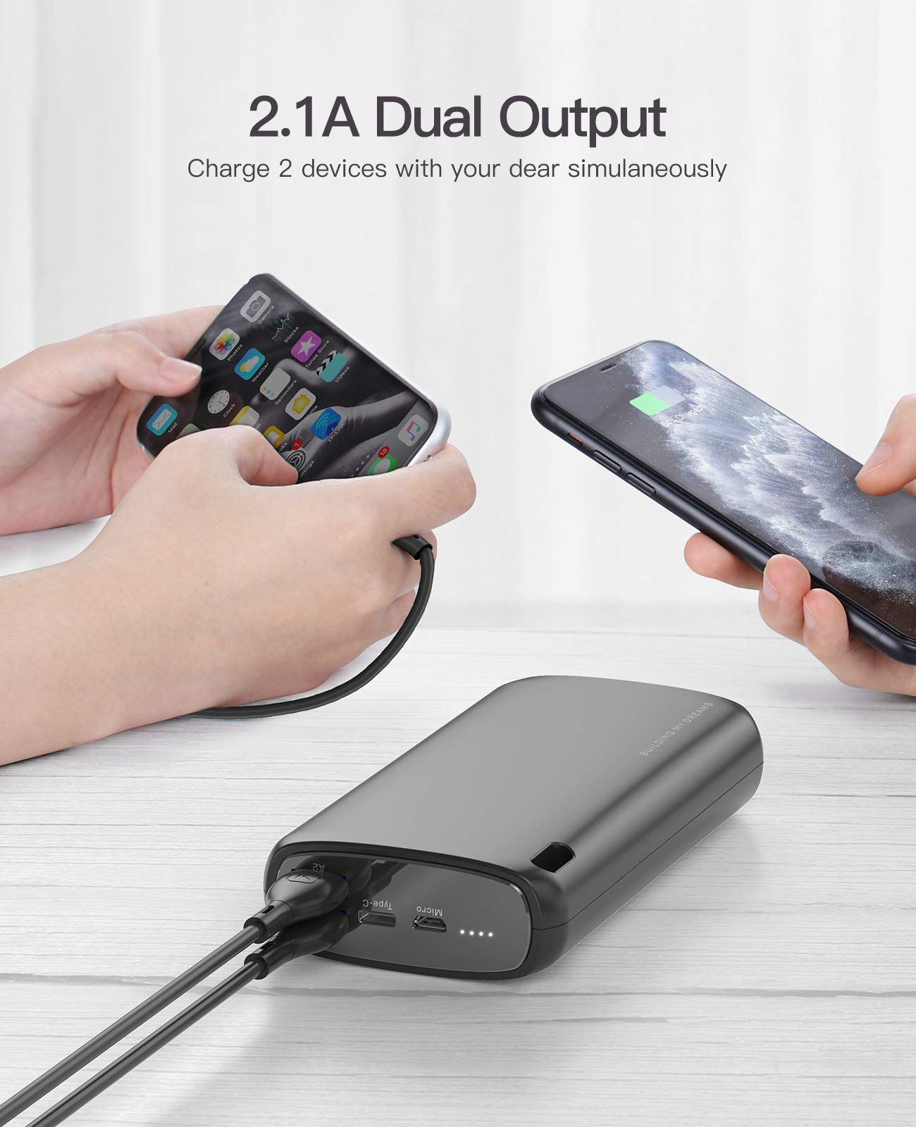 Kuulaa Portable Charger iPhone Power Bank 26800mAh Battery Pack Charger Portable Dual USB Output Portable Battery Charger Compatible with iPhone 15 14 13 12 11 Samsung S22 S21 Google iPad etc, Black