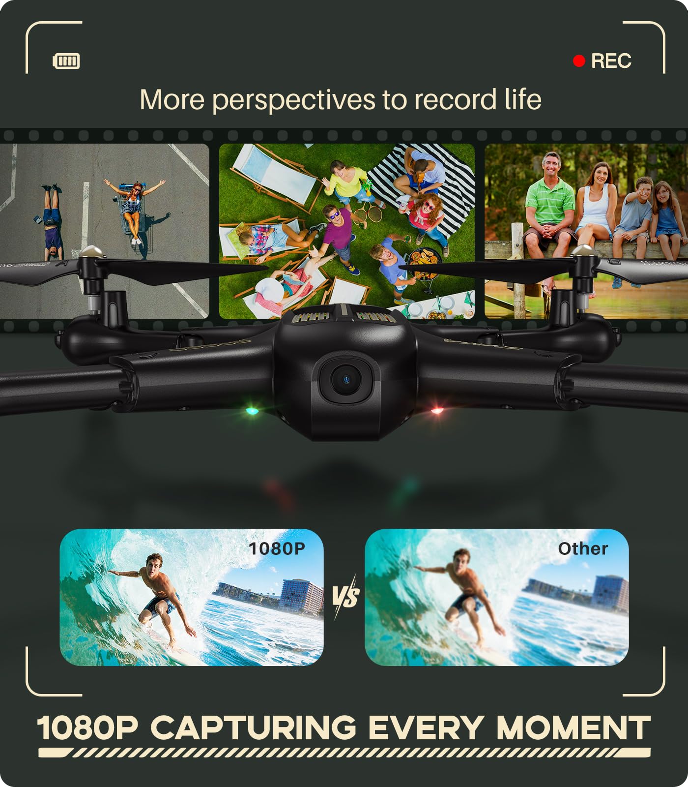 SYMA Foldable 1080P Camera Drone for Kids