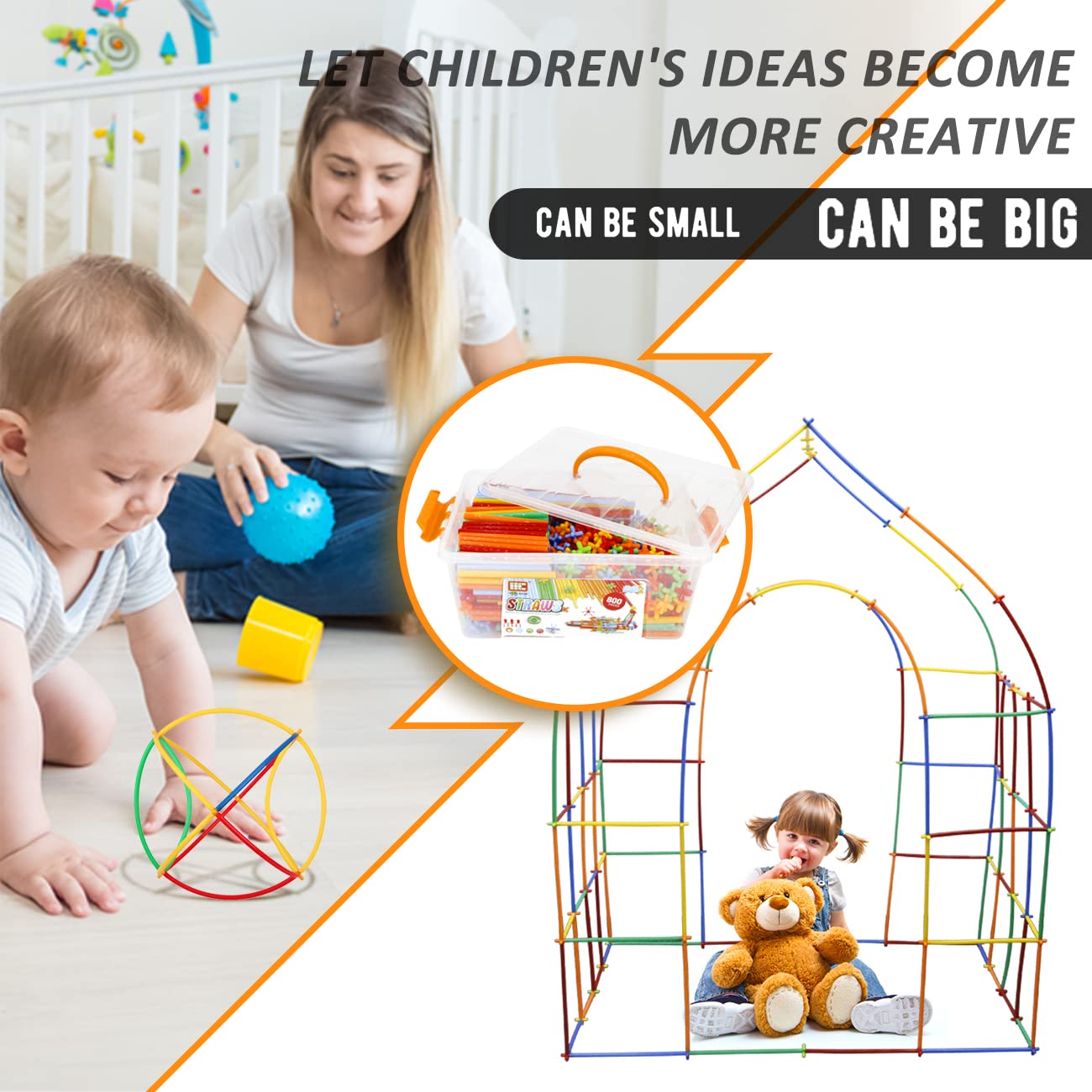 600Pcs STEM Building Straw Constructor Toy Set