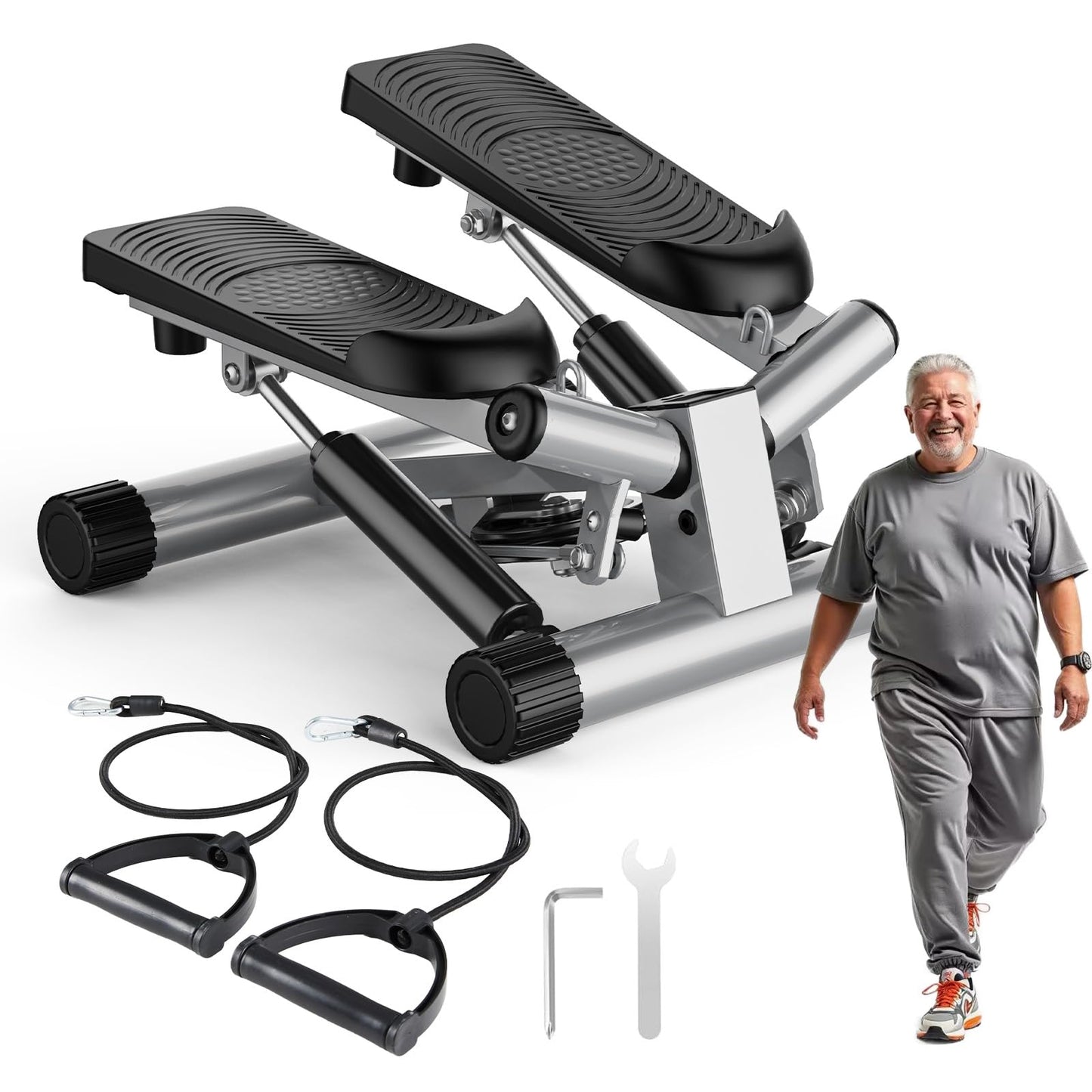 DUMOS Mini Stair Stepper with Resistance Bands