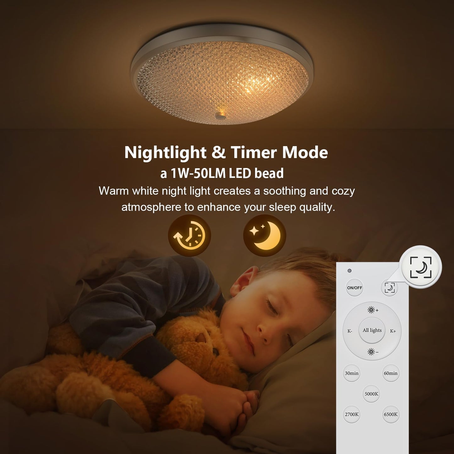 40W Adjustable LED Flush Mount Ceiling Light