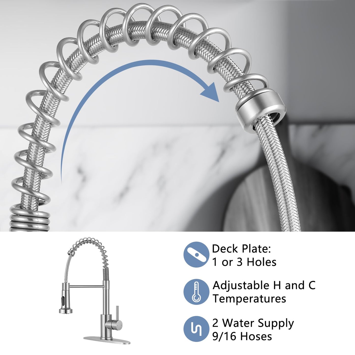 Pull Down Kitchen Faucet with Sprayer by DJS