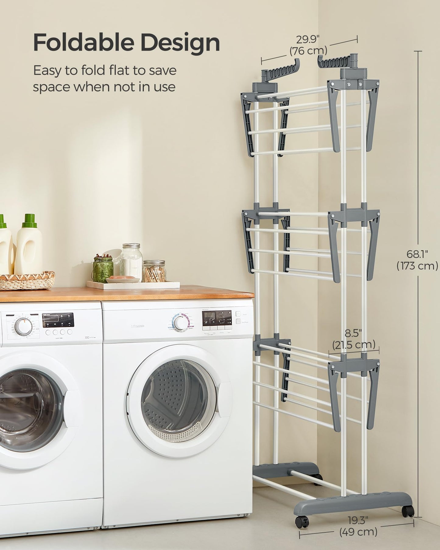SONGMICS 4-Tier Foldable Clothes Drying Rack