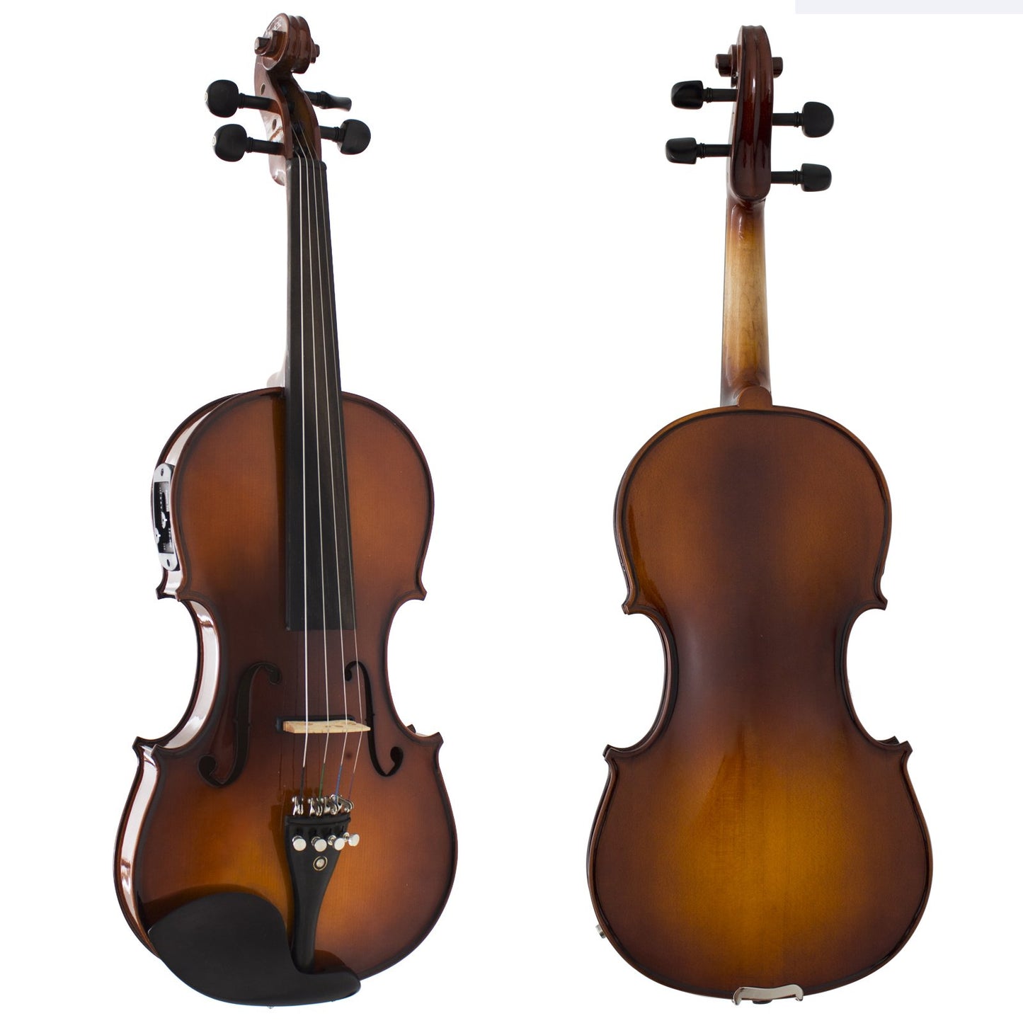Cecilio 4/4 CVNAE-330 Ebony Fitted Acoustic/Electric Violin in Antique Varnish (Full Size)