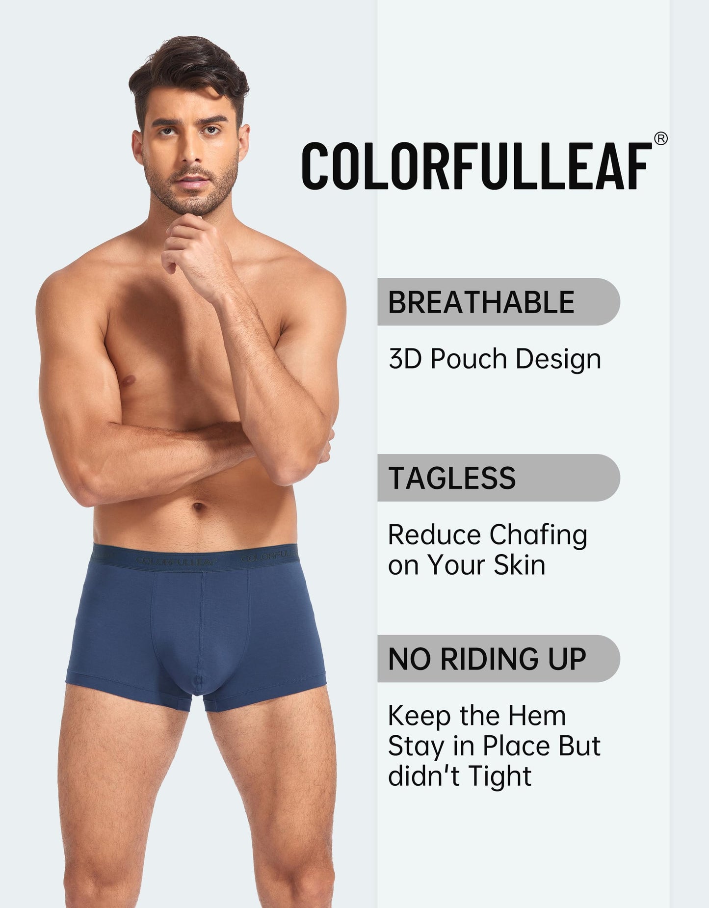 ADD 2 TO YOUR CART! COLORFULLEAF Bamboo Boxer Briefs for Men Pack of 8