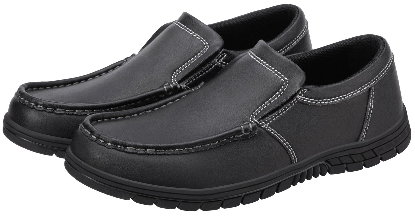 CAMEL CROWN Mens Slip On Loafers Comfortabl Walking Shoes Casual Moc Toe Lightweight Loafer Lace Up Office Dress Shoes Black 10