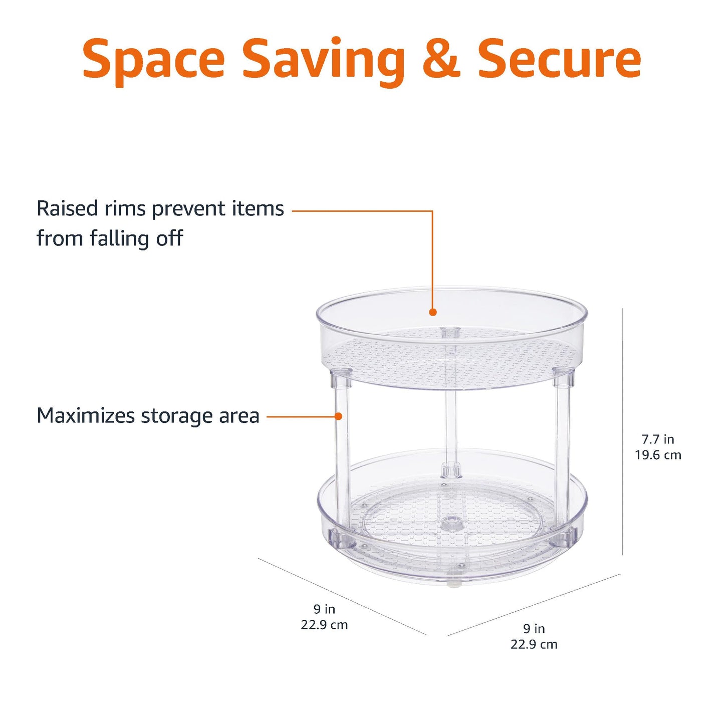 9" 2-Tier Turntable Organizer by Amazon Basics