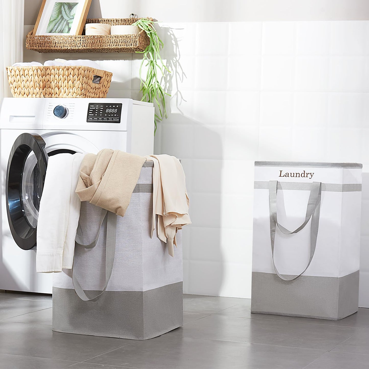 2 Pack Laundry Basket with Easy Carry Handles