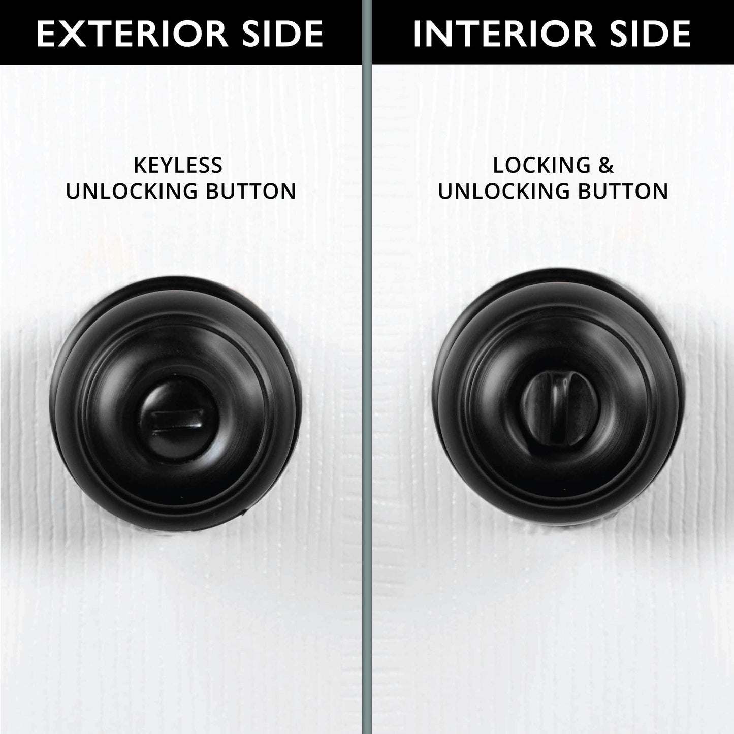 Ilyapa Privacy Black Door Knobs Interior, Bathroom Bedroom Door Knobs - Colonial Black Privacy Door Knob, Keyless Turn Thumb Locking Round, Matte Black, 10 Pack Multi Pack Door Knobs