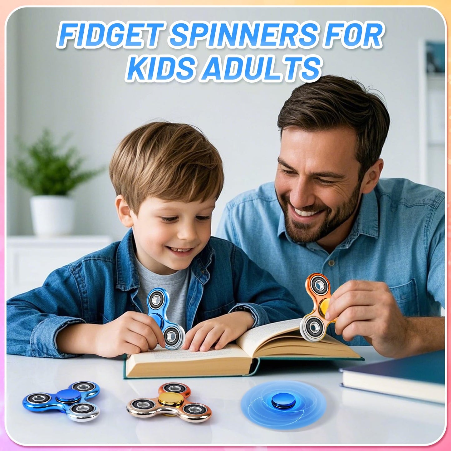 2 Pack Fidget Spinners for Stress Relief