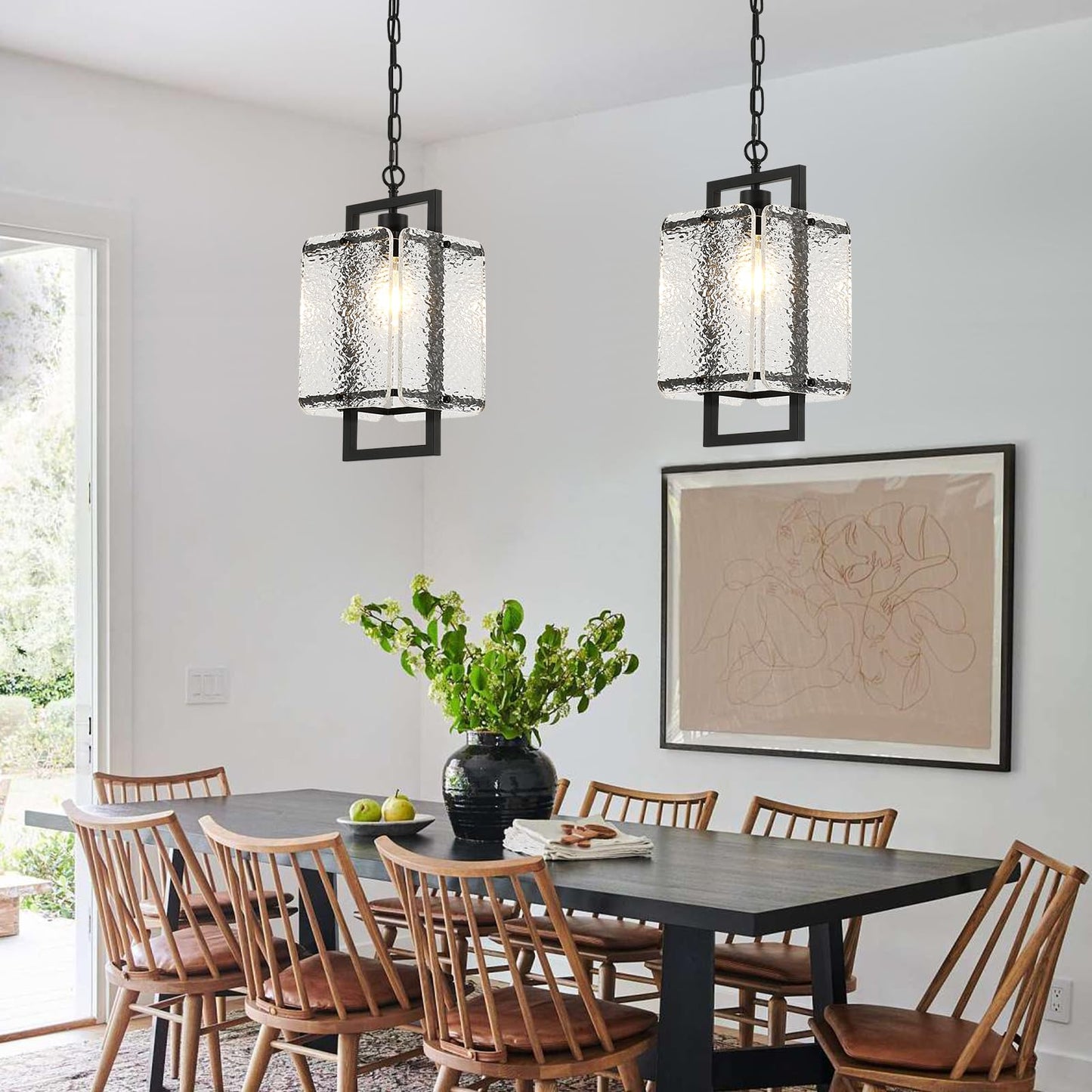 ECOBRT Black Crystal Chandelier for Modern Spaces