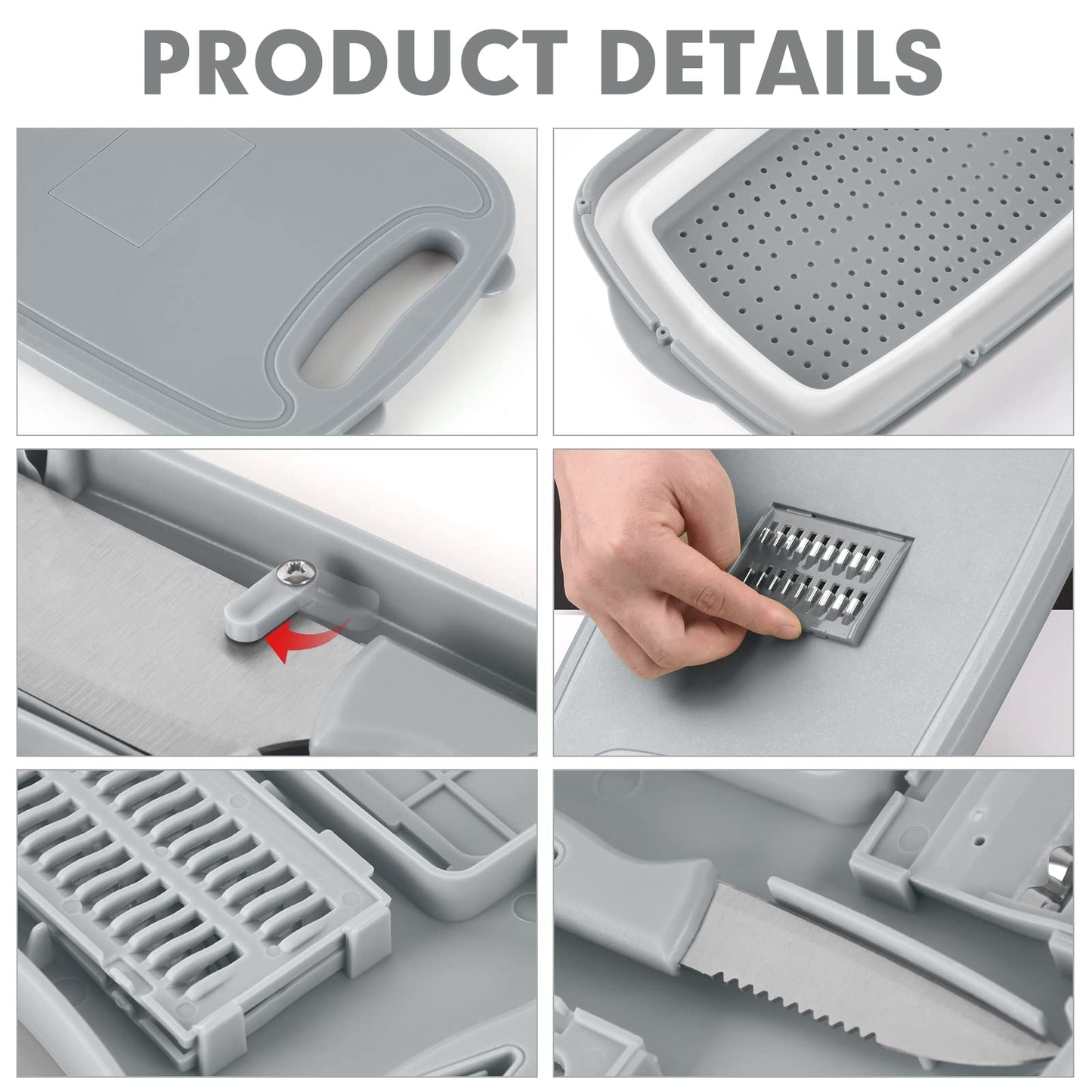Collapsible Cutting Board with Colander for Camping