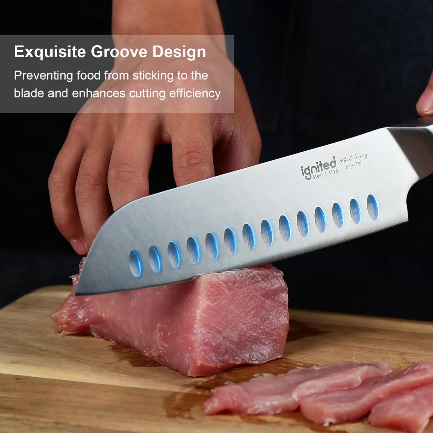 7 Inch Santoku Knife by IGNITED CUTLERY