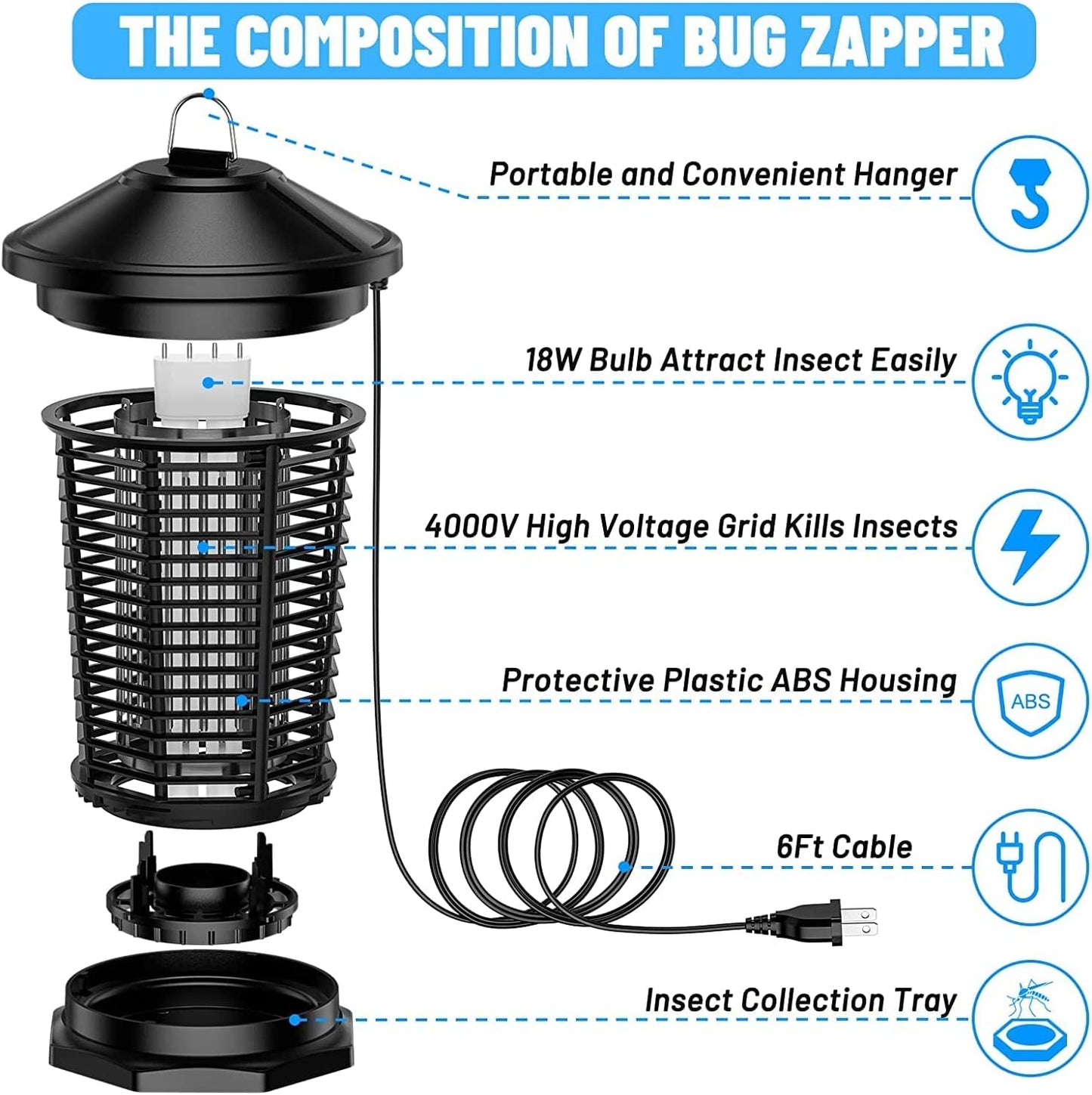 Electric Mosquito Zapper for Indoor and Outdoor