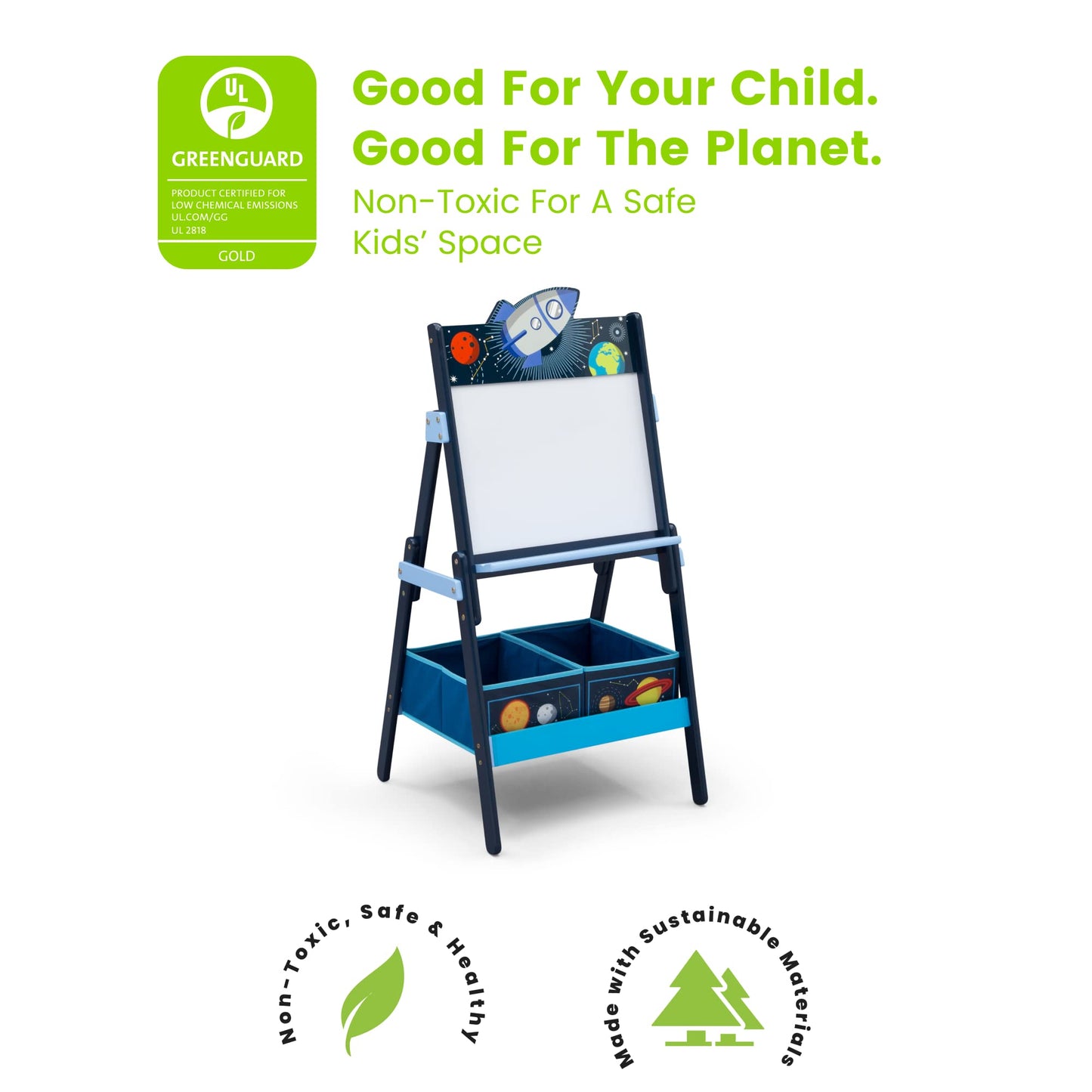 Delta Children Wooden Activity Easel with Storage