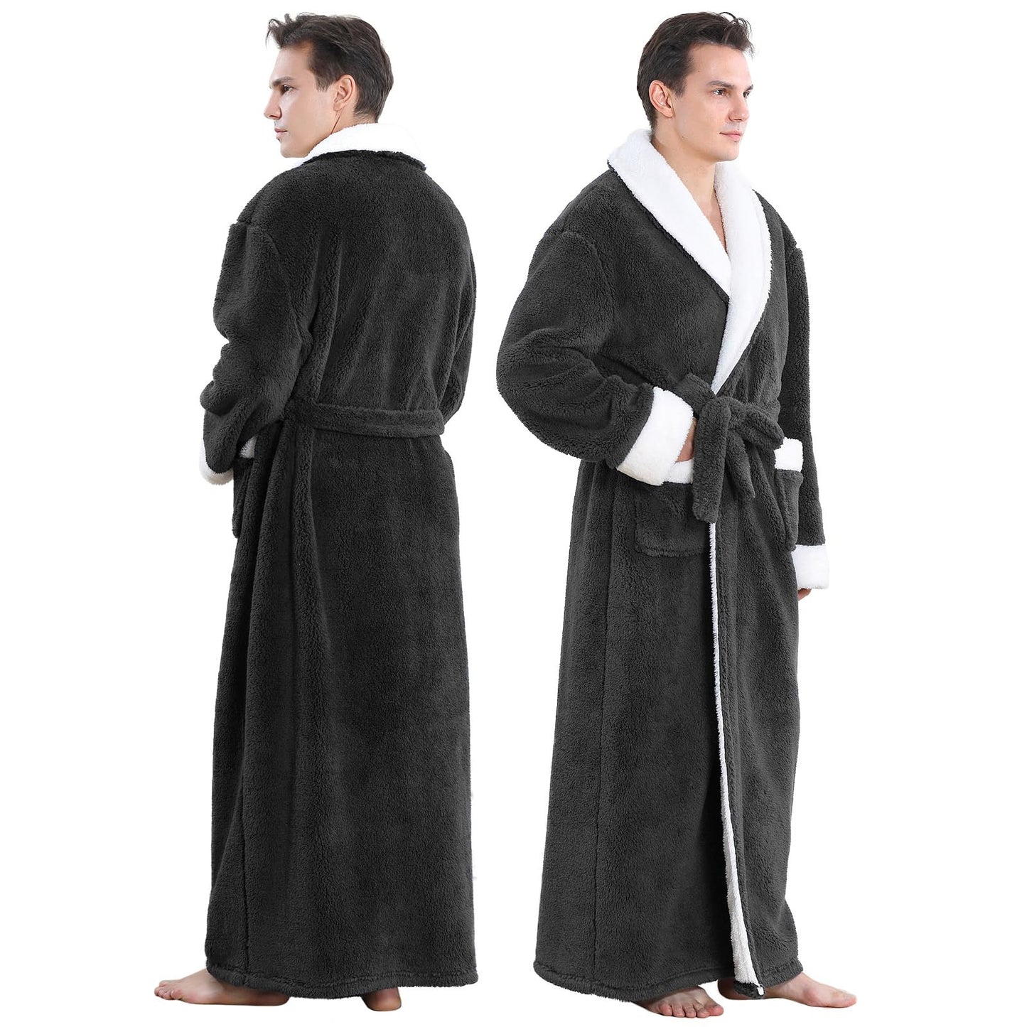 Artfasion Ultra Soft Plush Bathrobe with Pockets