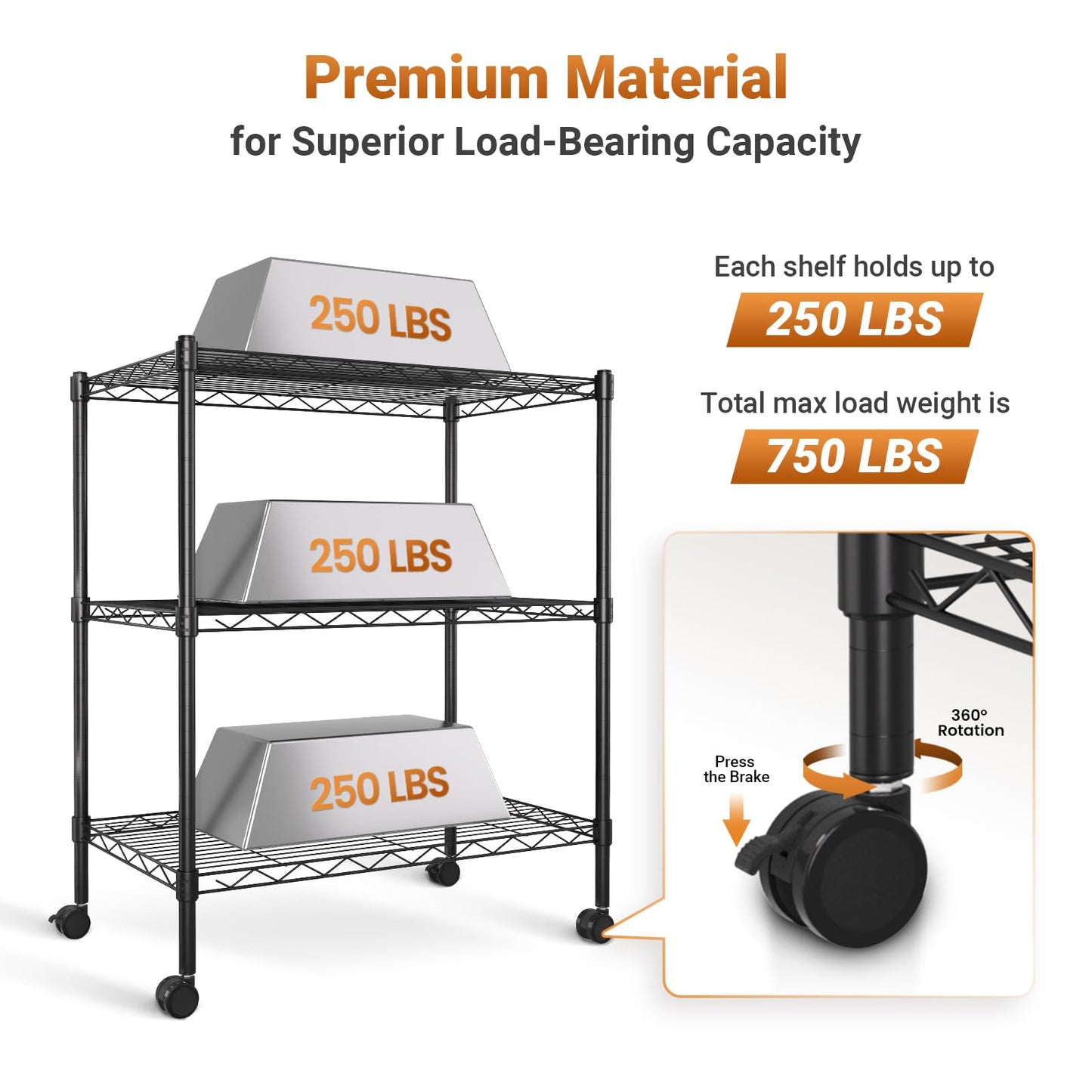 3-Tier Heavy Duty Storage Shelves by HealSmart