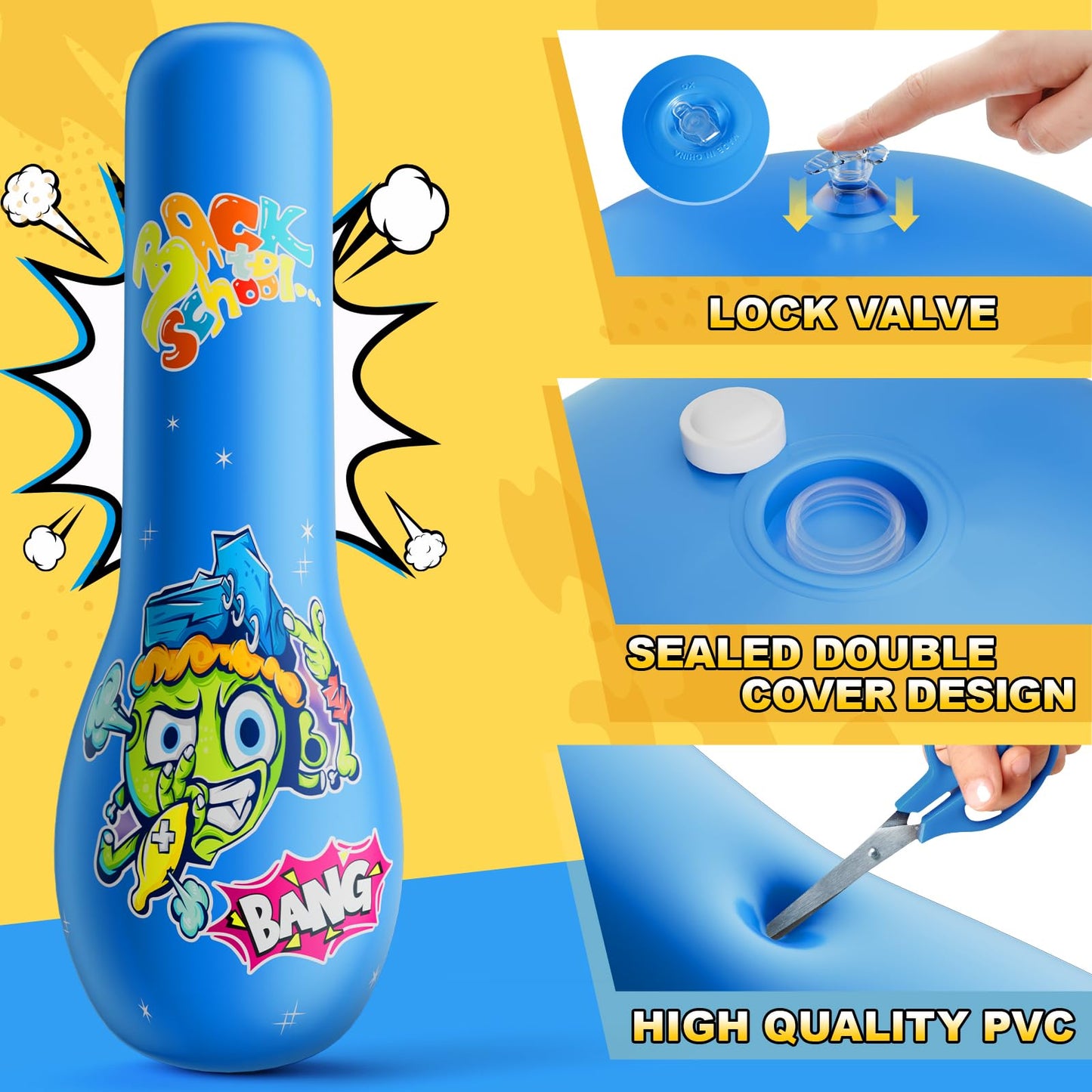 Inflatable Kids Punching Bag for Ages 3-12