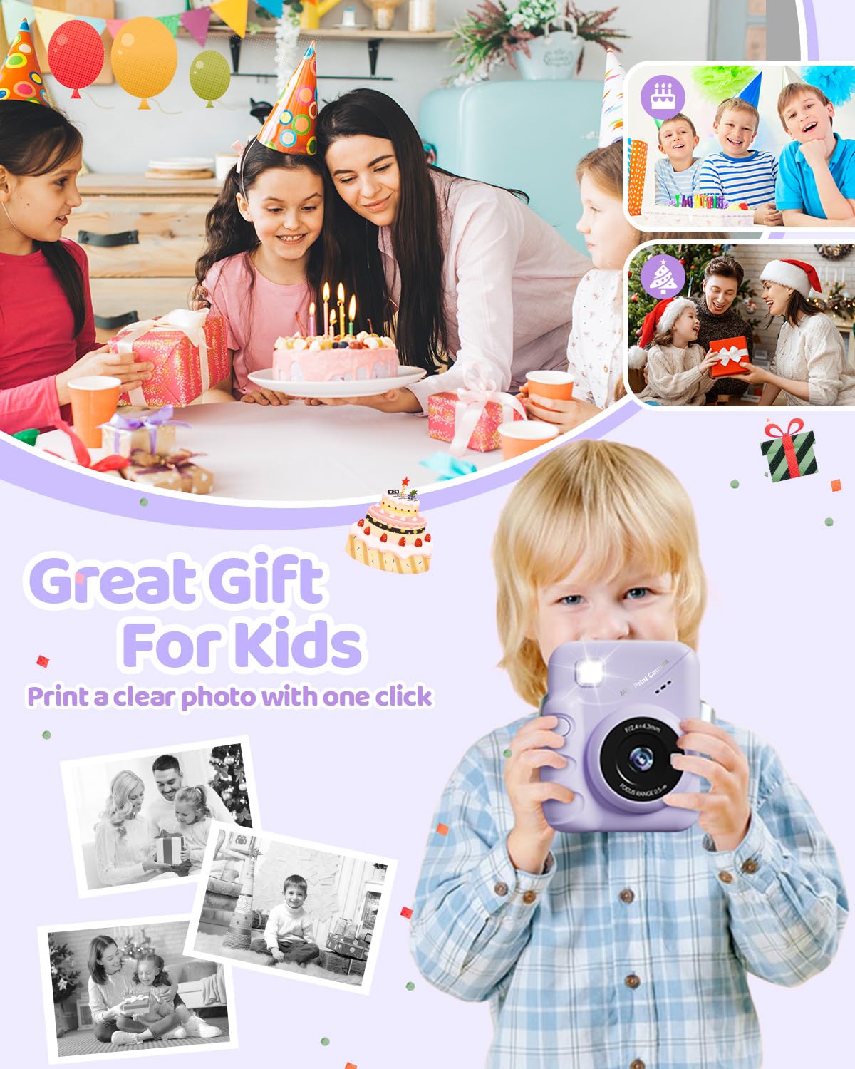 Kids Instant Print Camera by TIATUA for Ages 3-14