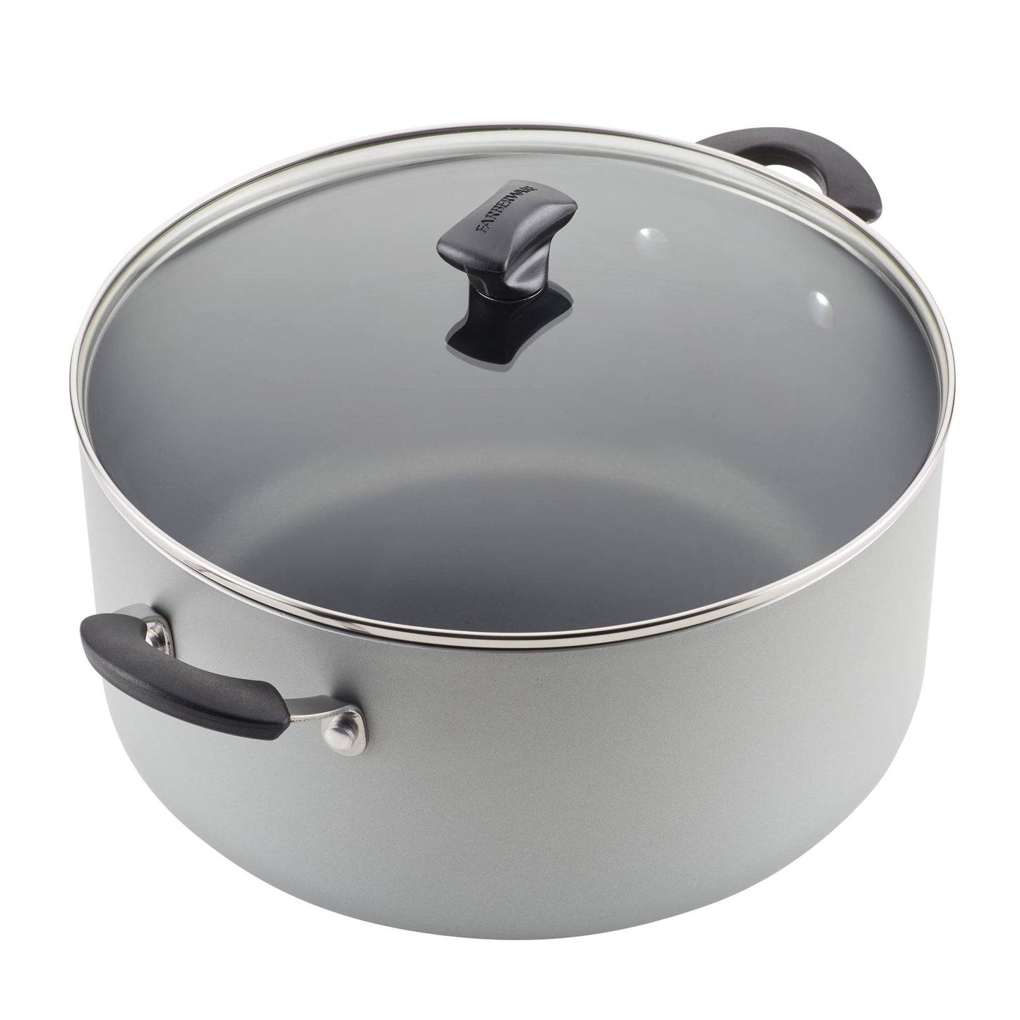Farberware Cookware Nonstick Stockpot with Lid, 10.5 Quart, Silver