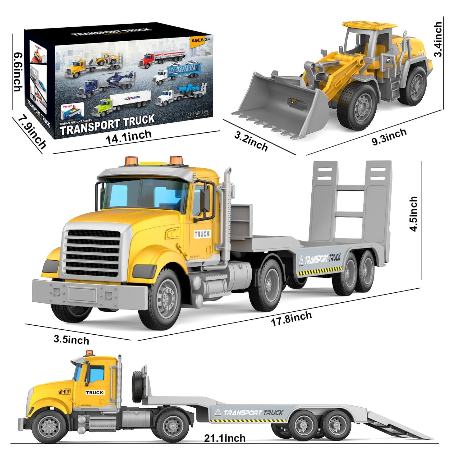 DOWELLIN Truck Carrier Toy Set for Kids