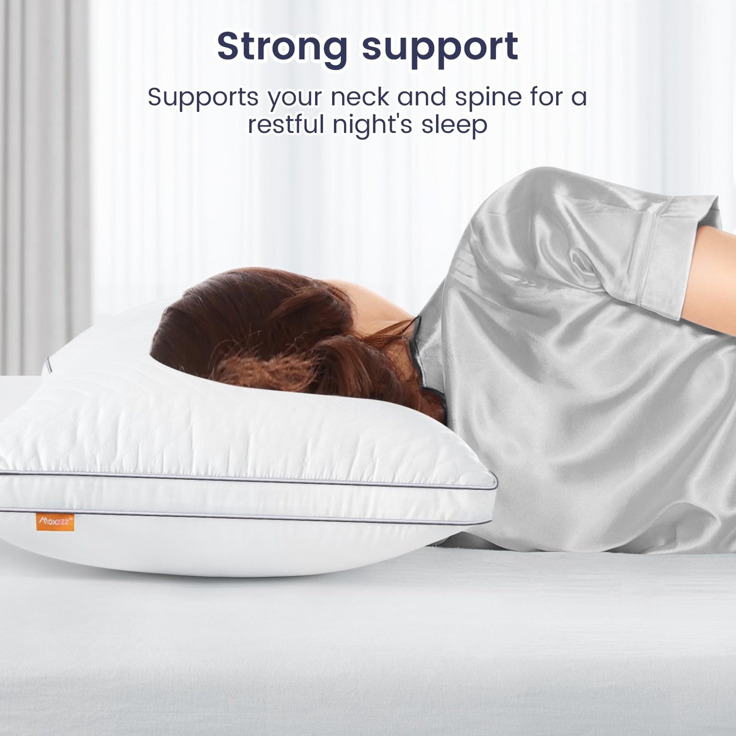 Maxzzz Fluffy Queen Bed Pillows Set of 2