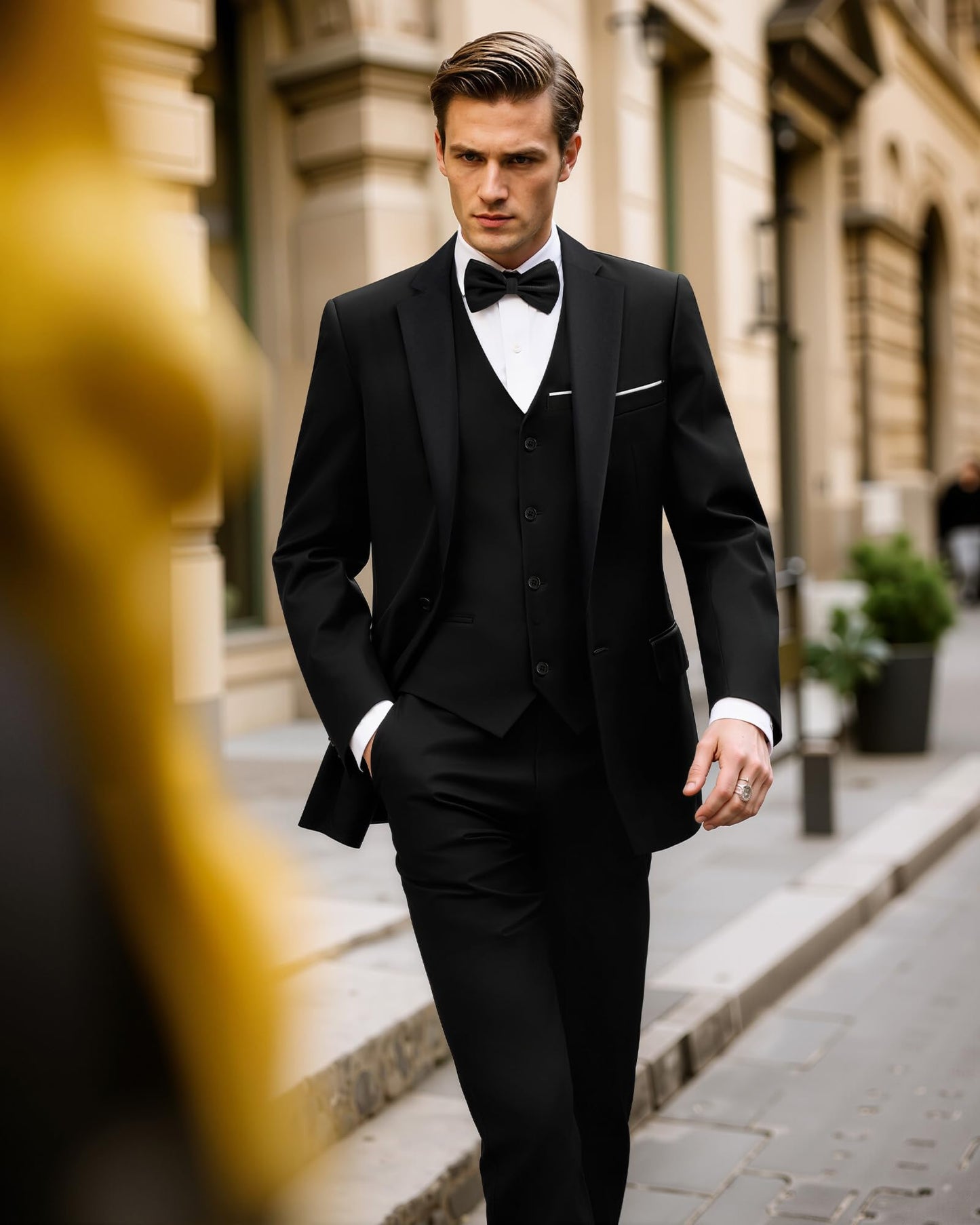MAGE MALE Men's Slim Fit 3-Piece Suit Set