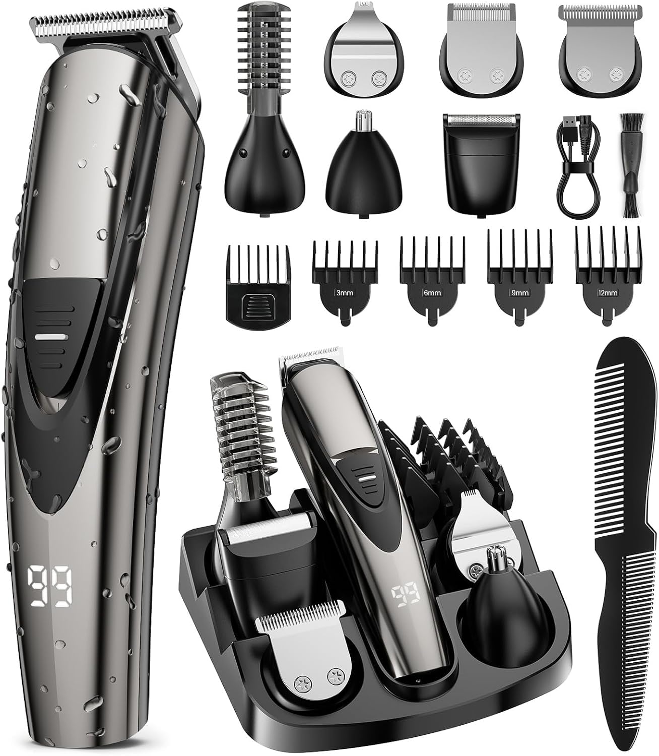 17-Pc Beard Trimmer Kit for Men