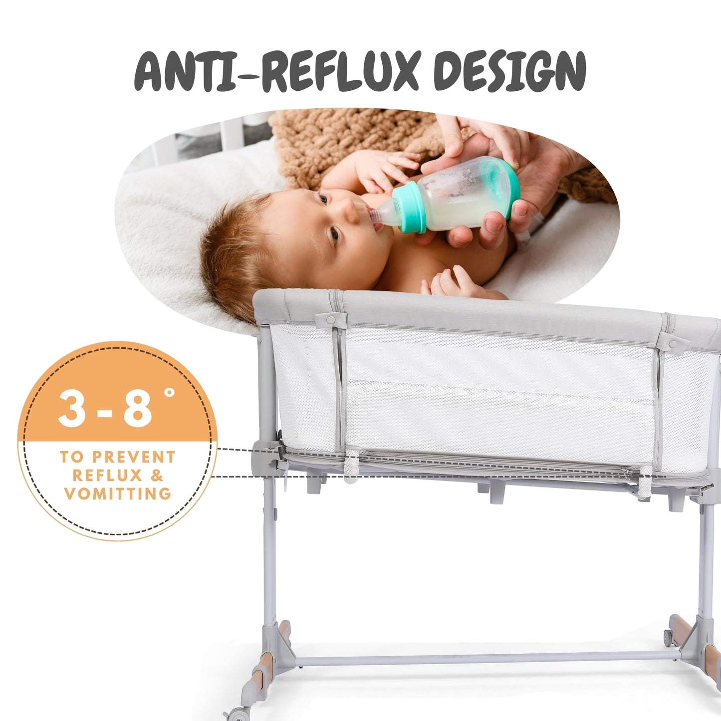 Baby Bassinet Bedside Sleeper with Adjustable Height