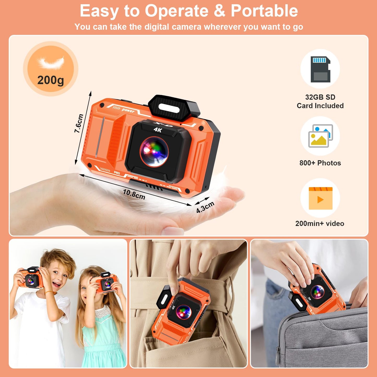 4K 48MP Digital Camera with 18X Zoom