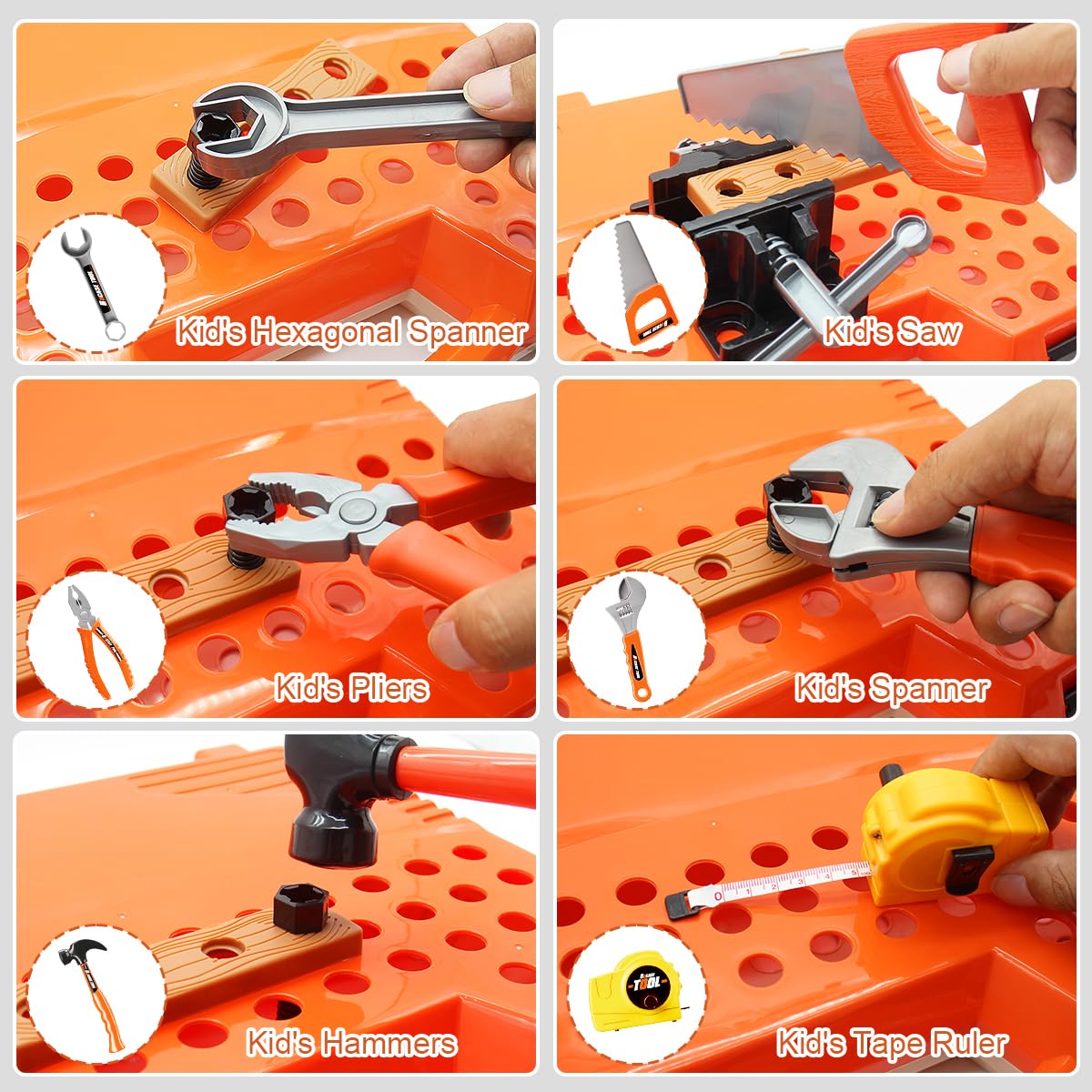 90 PCS Kids Tool Workbench Set for Toddlers