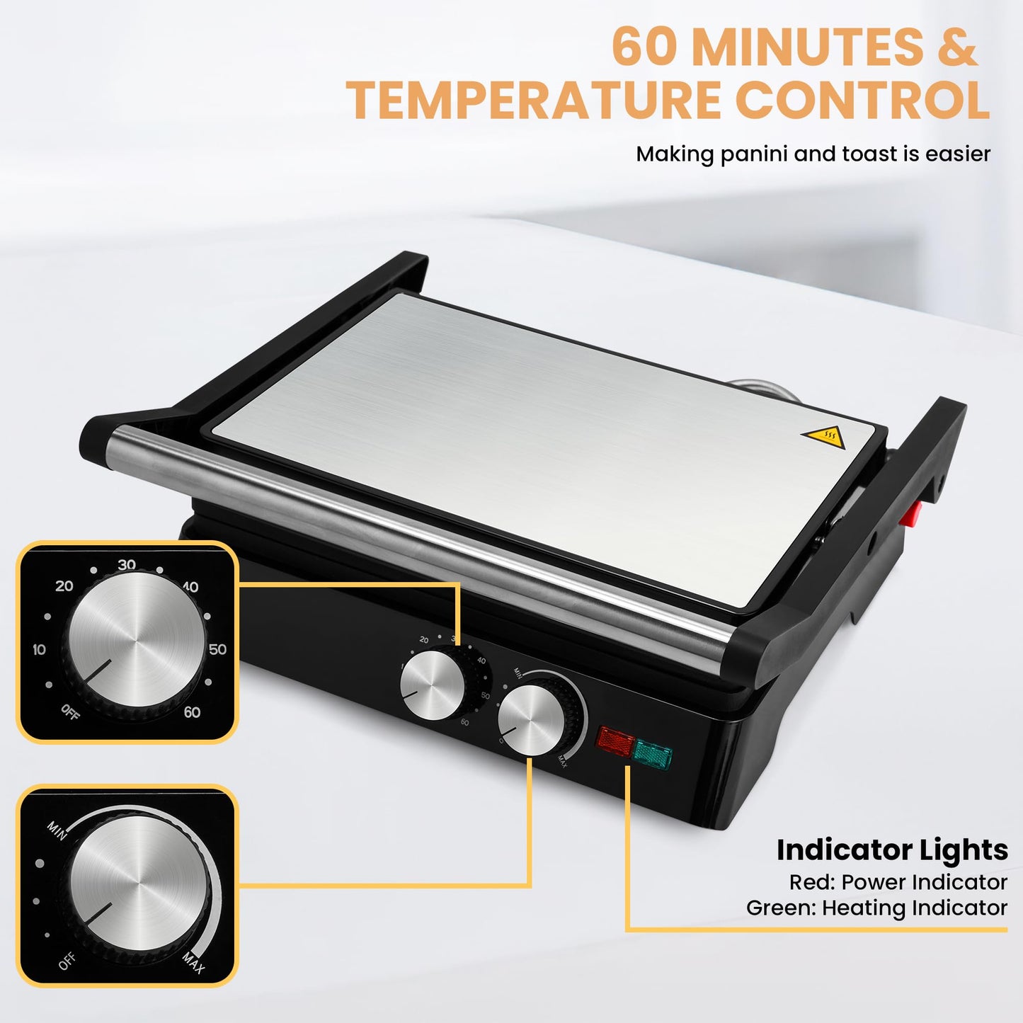 1400W Panini Grill Press by Pukomc