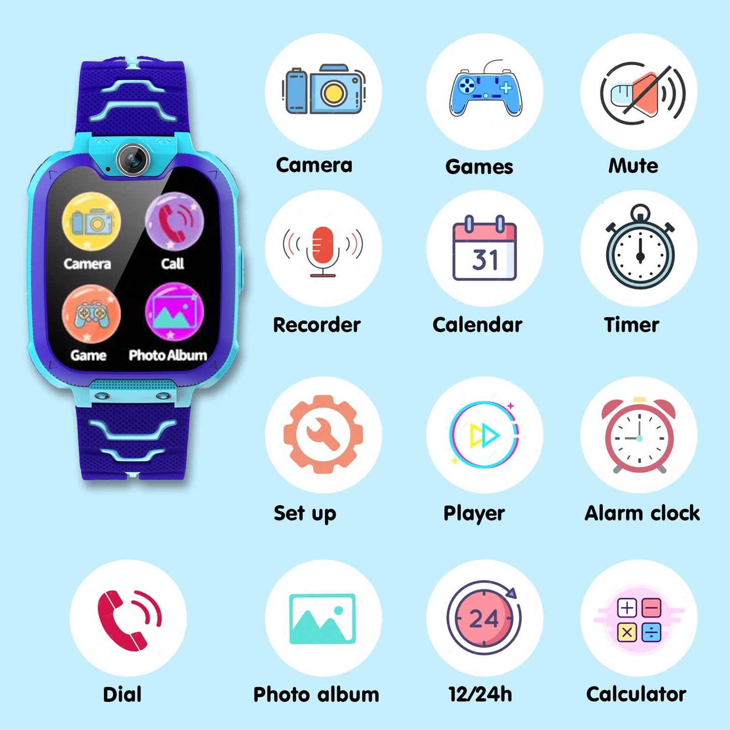 Kids Smart Watch with Camera and Games