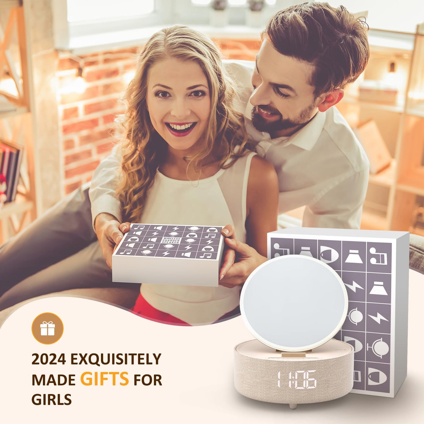 Bluetooth Speaker Alarm Clock with Wireless Charger
