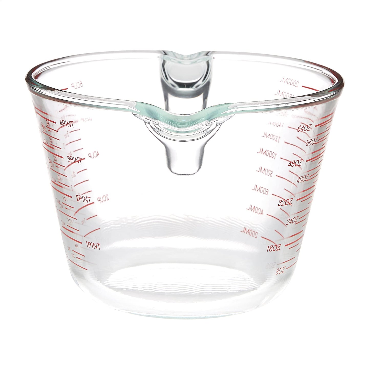 Amazon Basics Glass Measuring Cup, Precise 8 Cup Capacity, Clear Kitchen Measuring Tool, 2 L (Previously AmazonCommercial Brand)