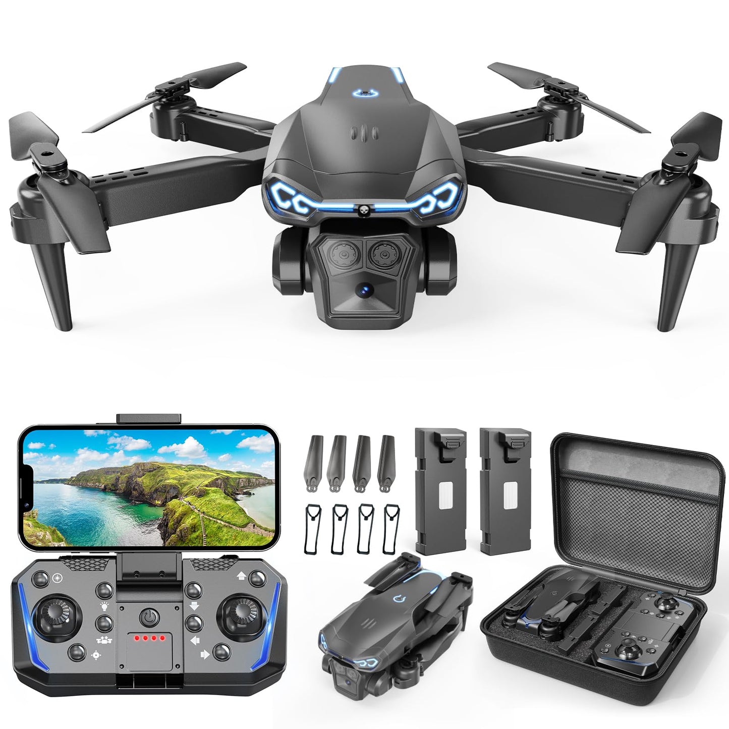 1080P HD FPV Drone with 2 Batteries