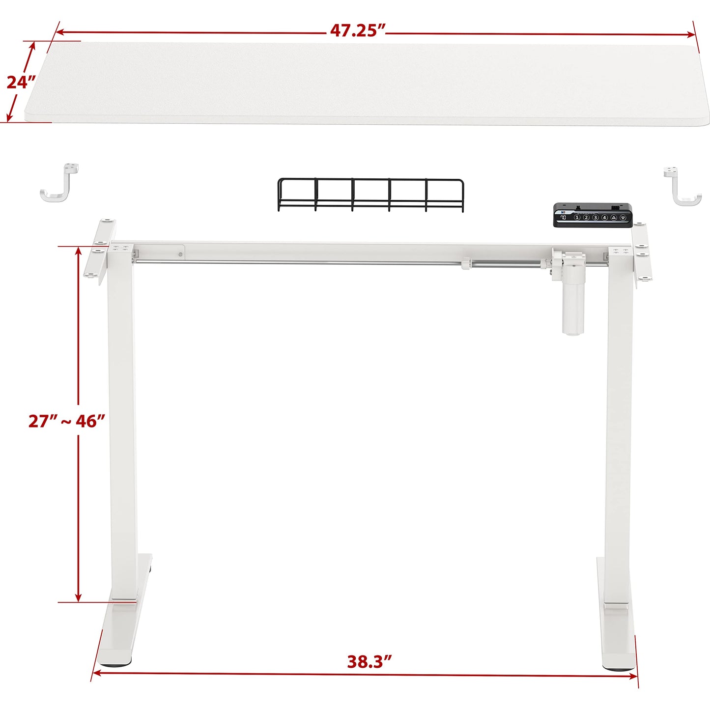 48-Inch Adjustable Electric Sit Stand Desk SHW