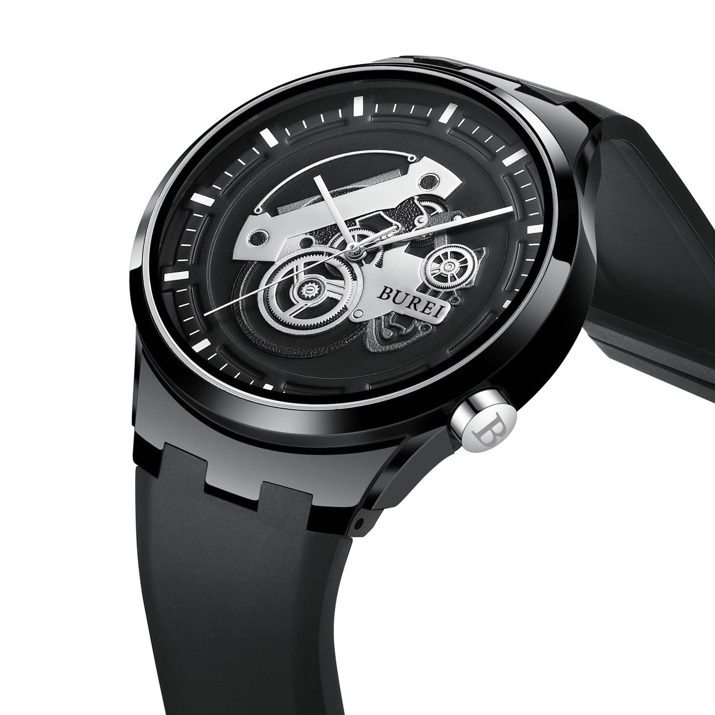 BUREI Waterproof Silicone Quartz Casual Watch